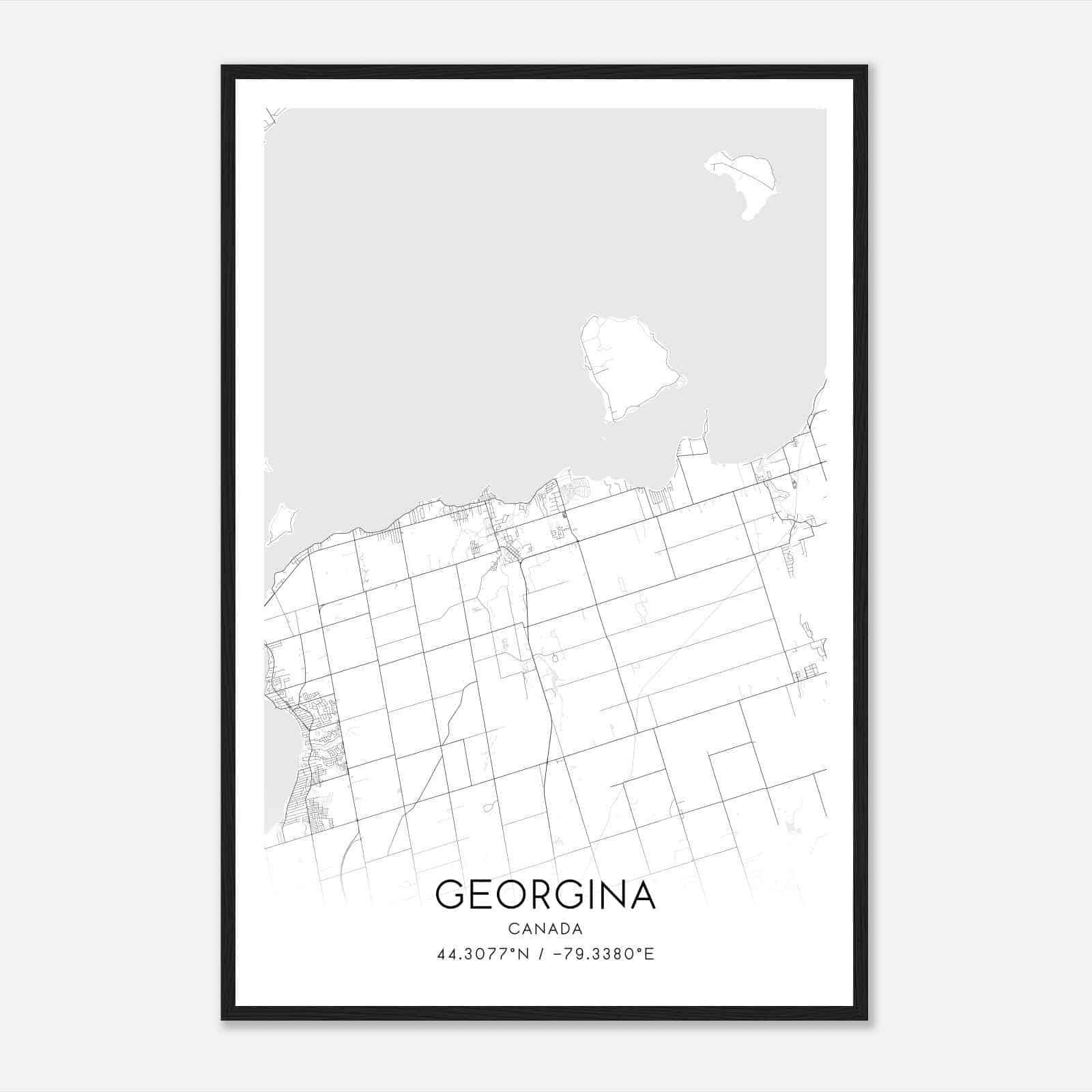 Georgina Canada Map Poster, Modern Home Decor Wall Art Print