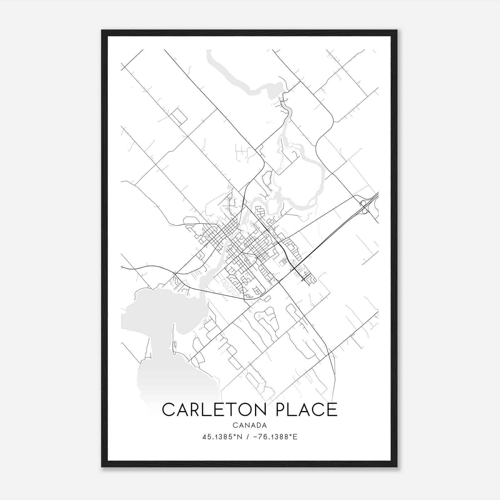 Carleton Place Canada Map Poster, Modern Home Decor Wall Art Print