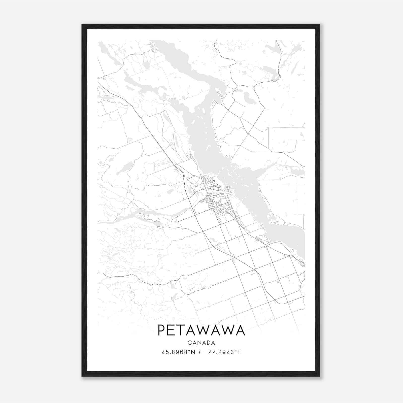 Petawawa Canada Map Poster, Modern Home Decor Wall Art Print