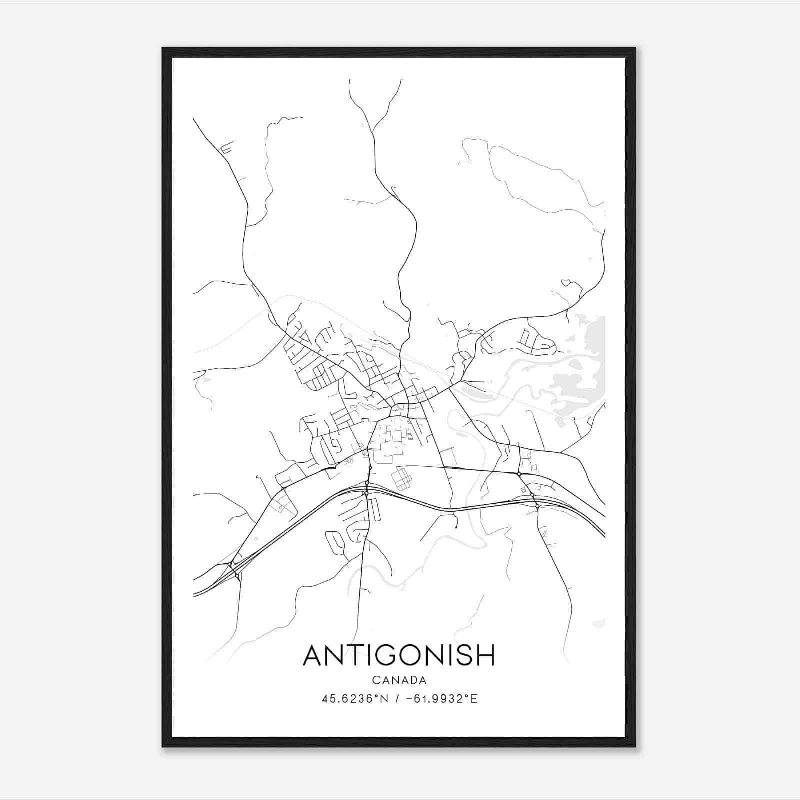 Antigonish Canada Map Poster, Modern Home Decor Wall Art Print