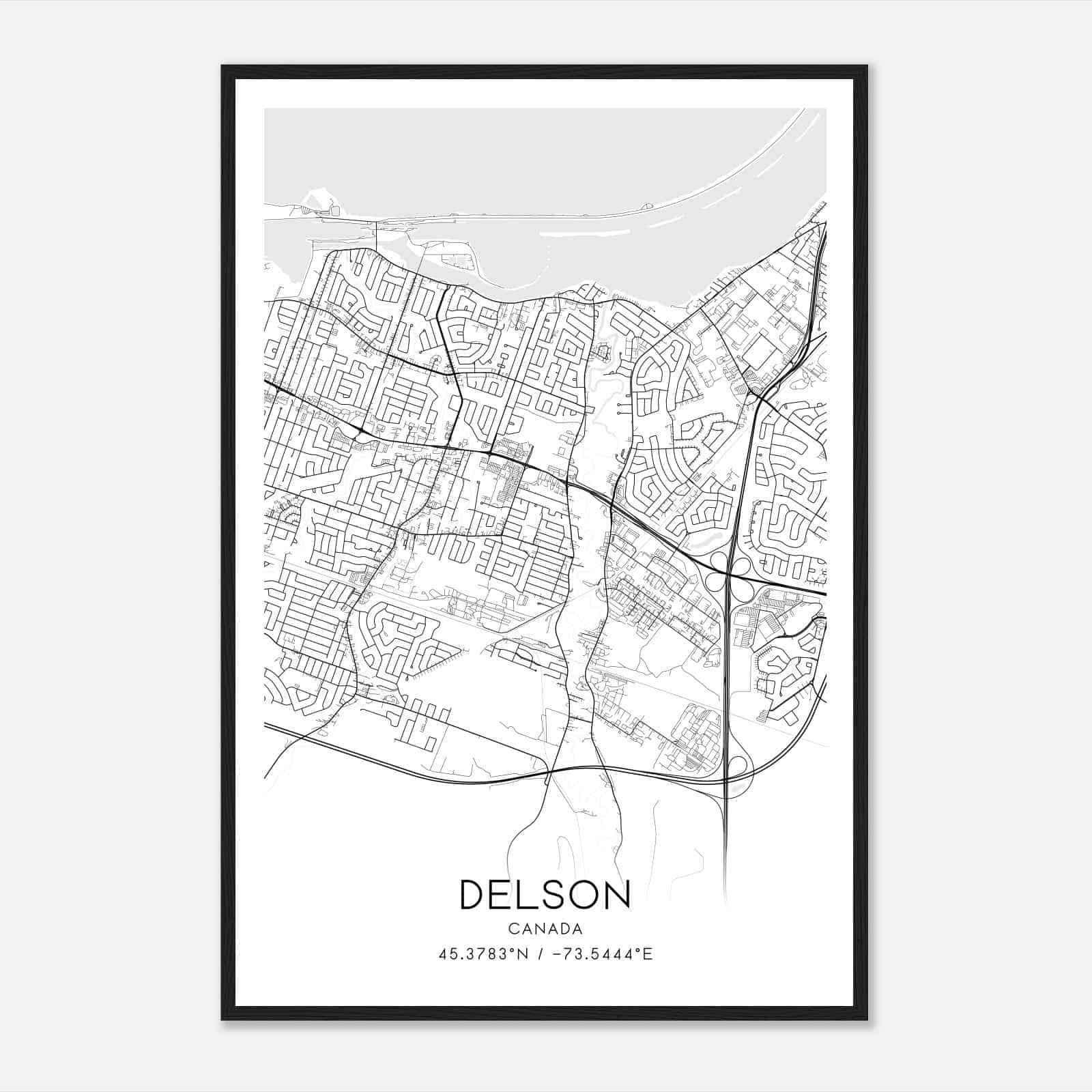Delson Canada Map Poster, Modern Home Decor Wall Art Print