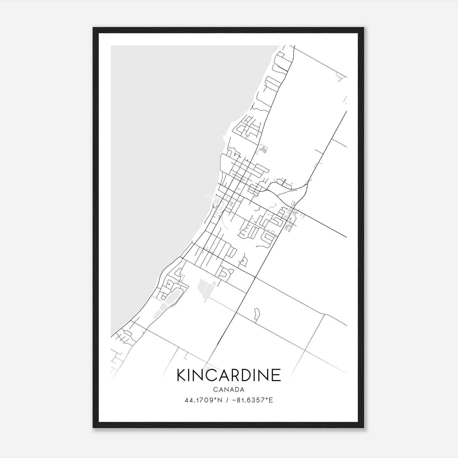 Kincardine Canada Map Poster, Modern Home Decor Wall Art Print