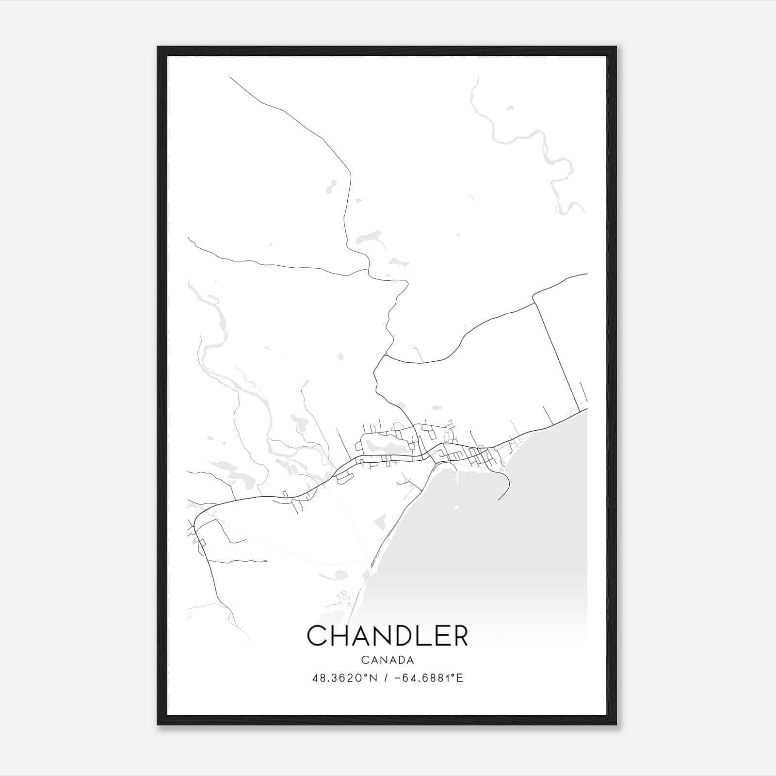 Chandler Canada Map Poster, Modern Home Decor Wall Art Print