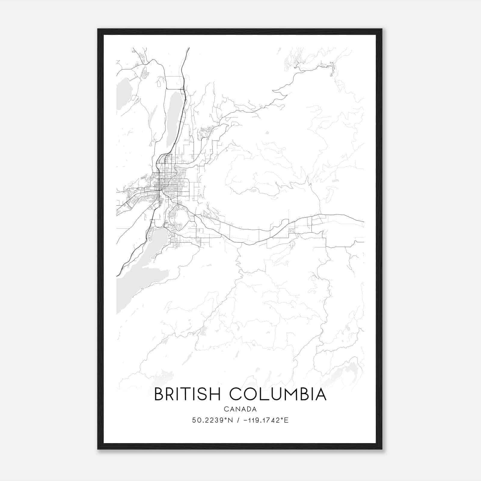 Coldstream Canada Map Poster, Modern Home Decor Wall Art Print