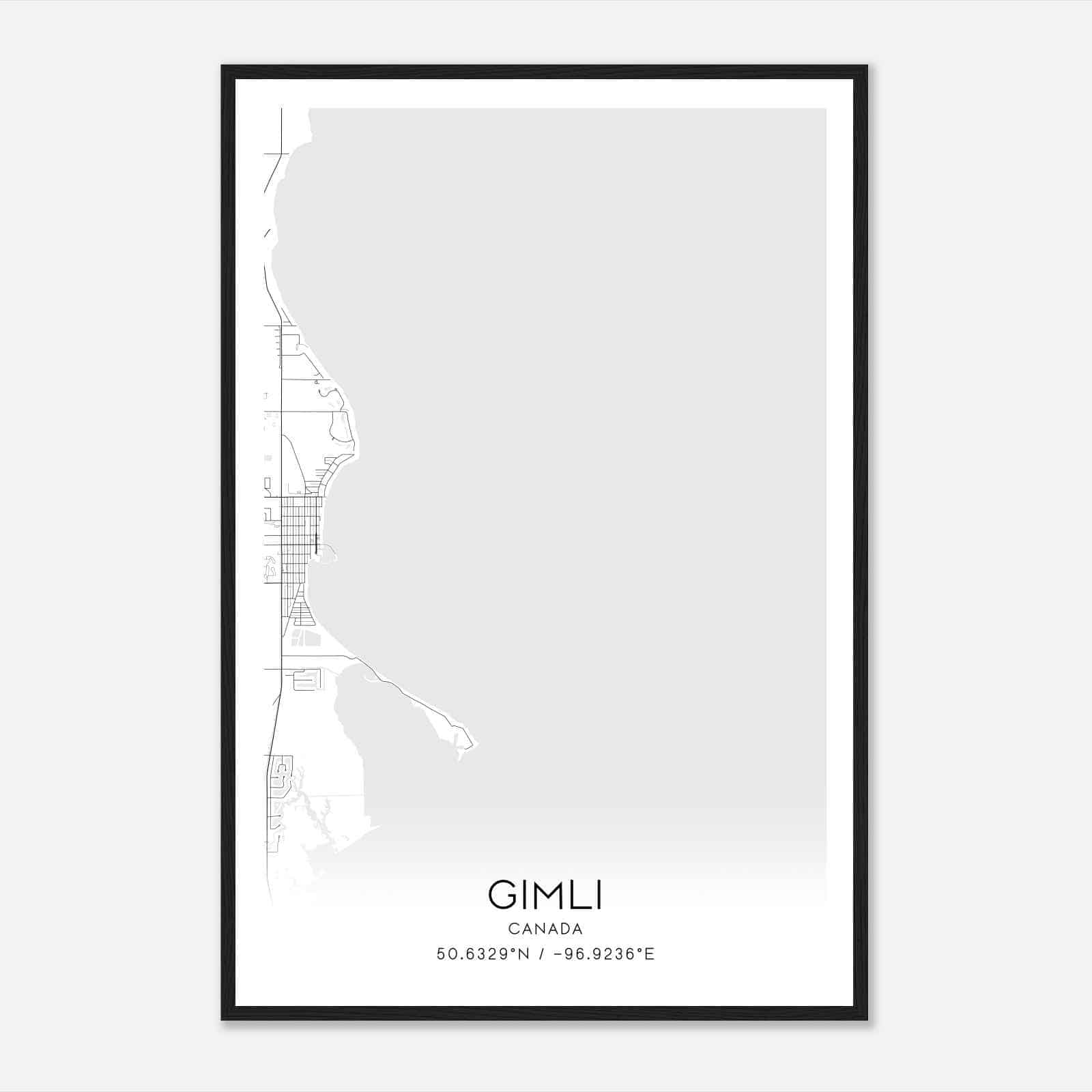 Gimli Canada Map Poster, Modern Home Decor Wall Art Print