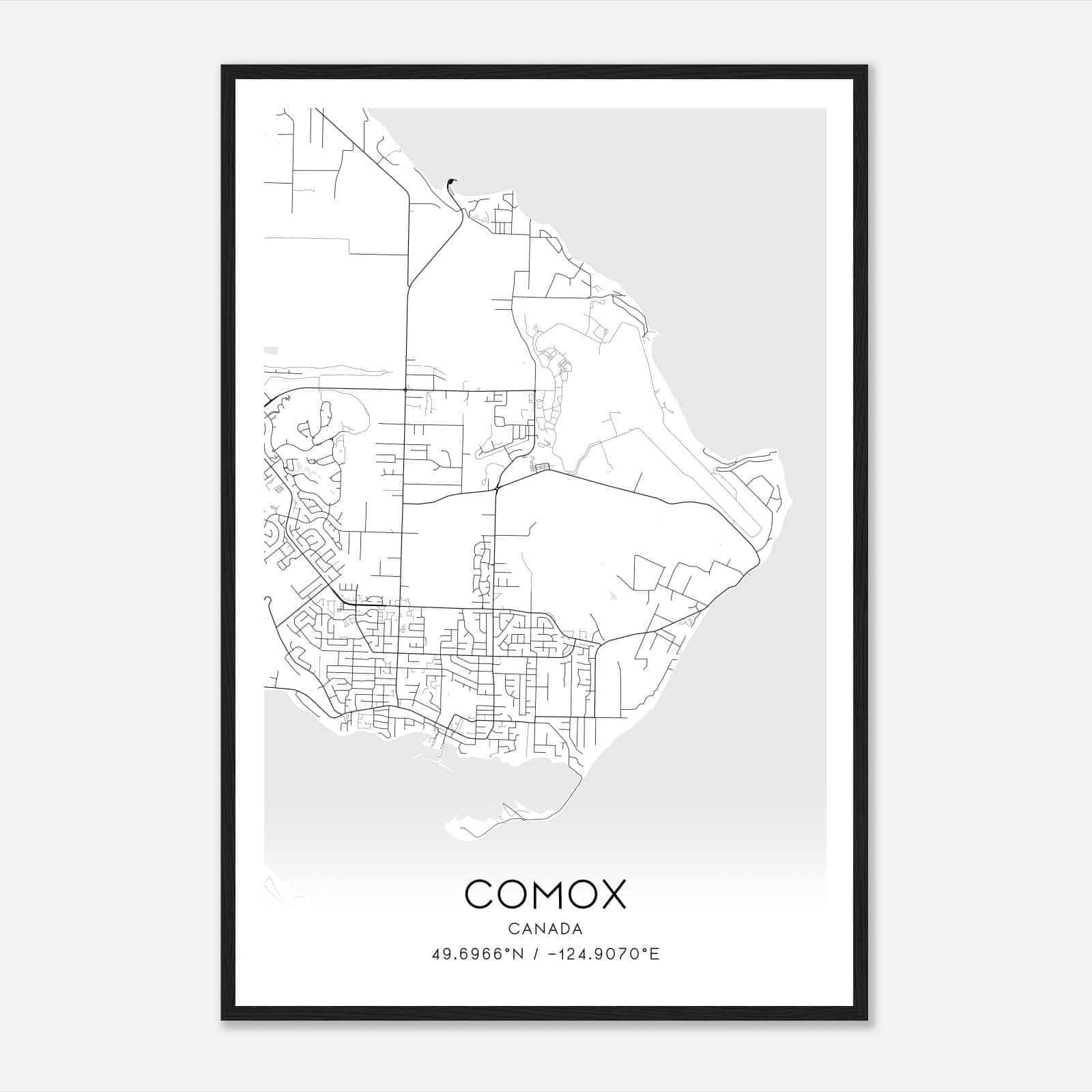Comox Canada Map Poster, Modern Home Decor Wall Art Print