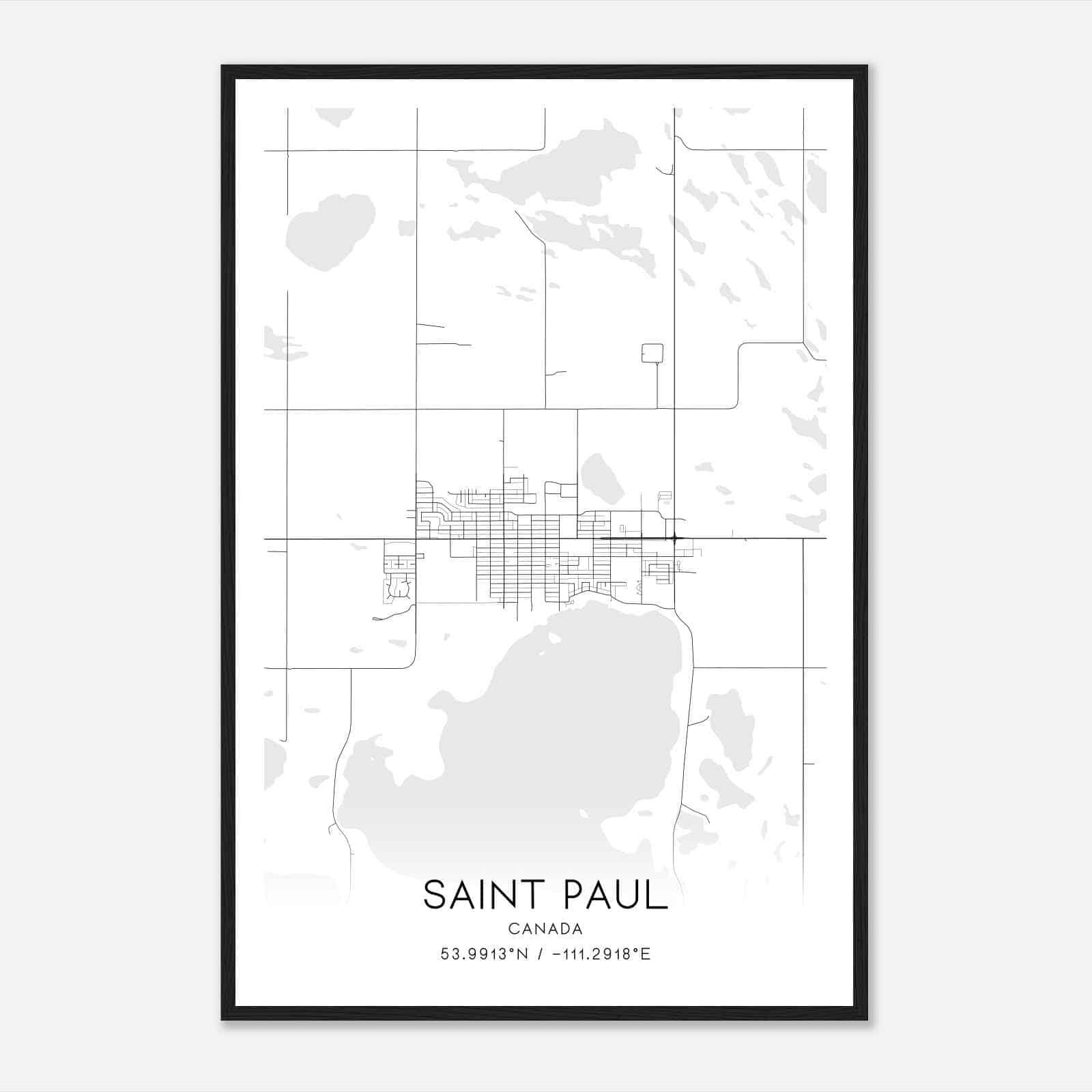 St. Paul Canada Map Poster, Modern Home Decor Wall Art Print
