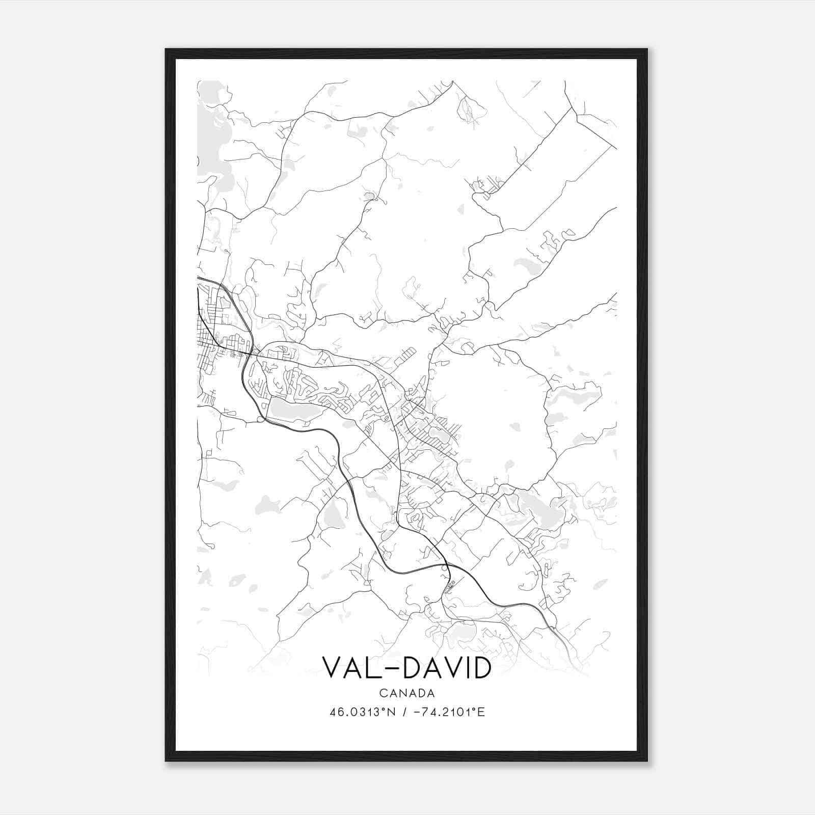 Val-David Canada Map Poster, Modern Home Decor Wall Art Print Val-David Canada Map Poster, Modern Home Decor Wall Art Print