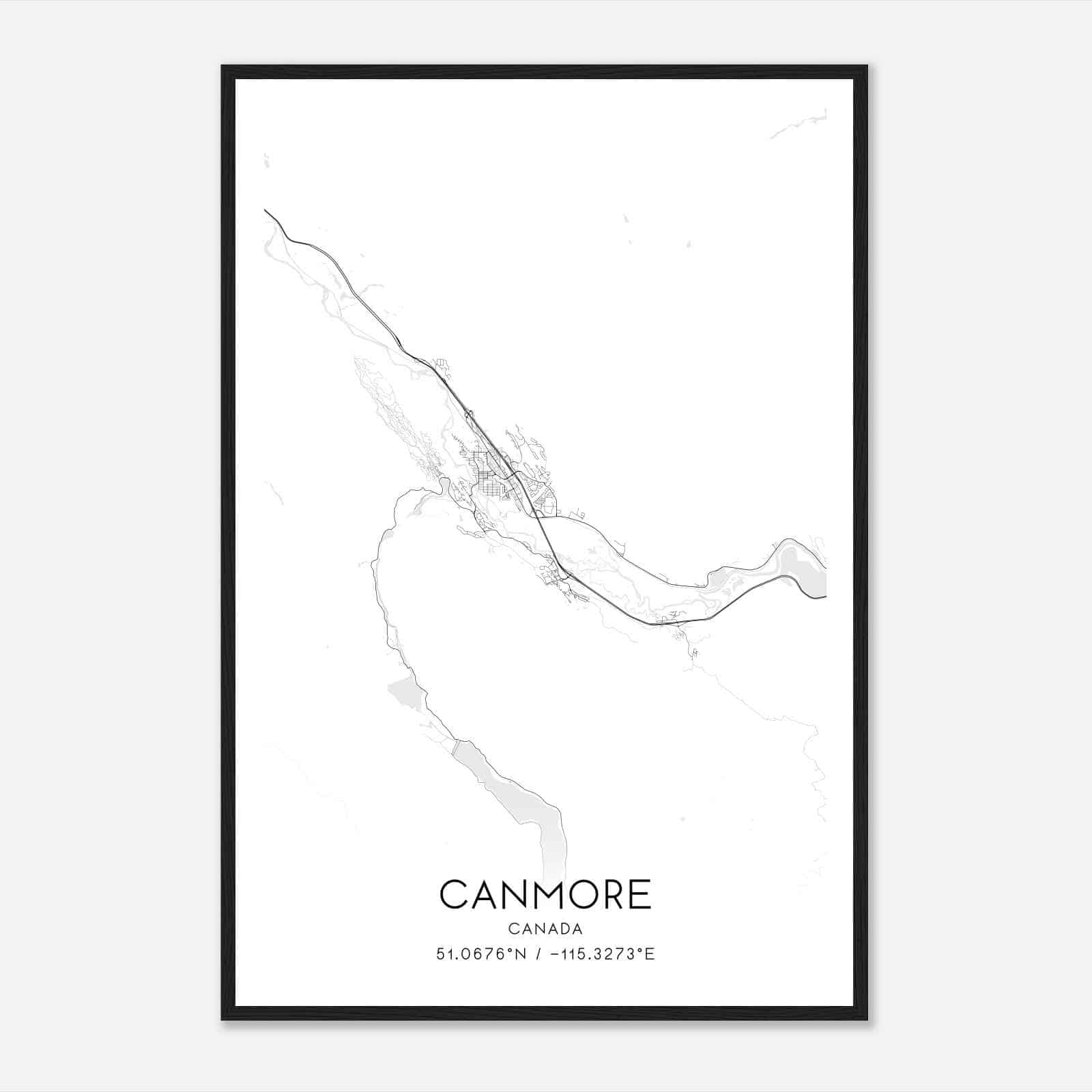 Canmore Canada Map Poster, Modern Home Decor Wall Art Print