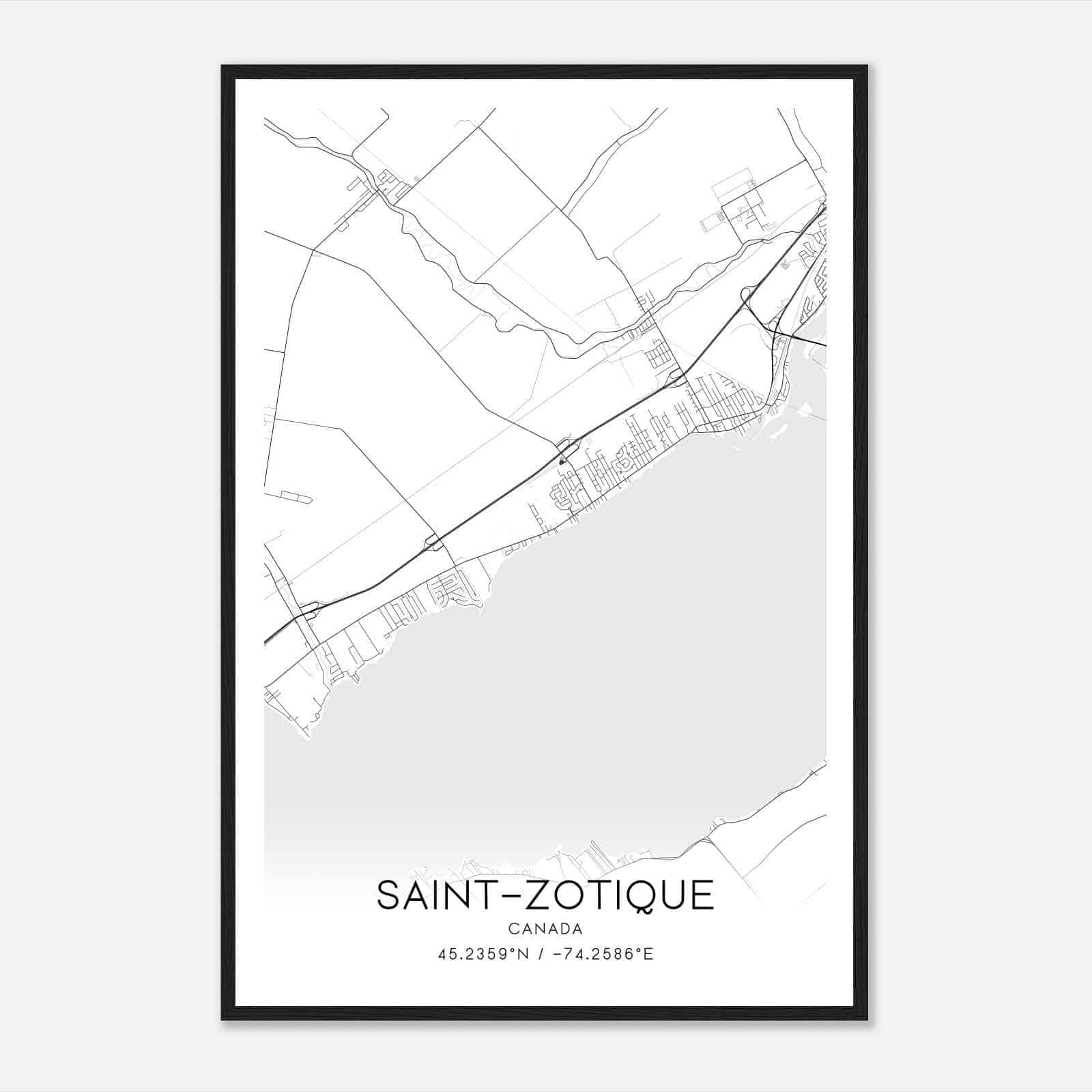 Saint-Zotique Canada Map Poster, Modern Home Decor Wall Art Print Saint-Zotique Canada Map Poster, Modern Home Decor Wall Art Print