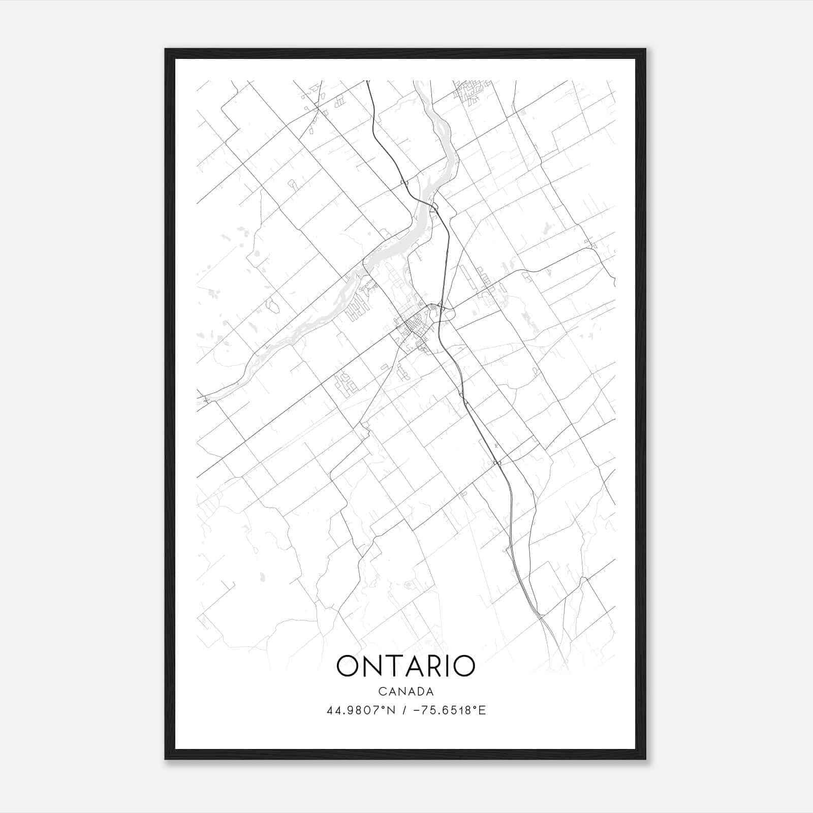 North Grenville Canada Map Poster, Modern Home Decor Wall Art Print