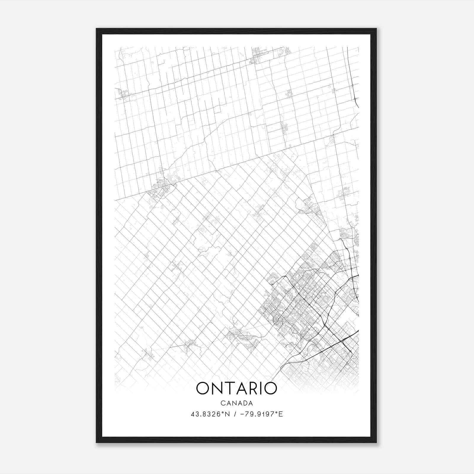 Caledon Canada Map Poster, Modern Home Decor Wall Art Print