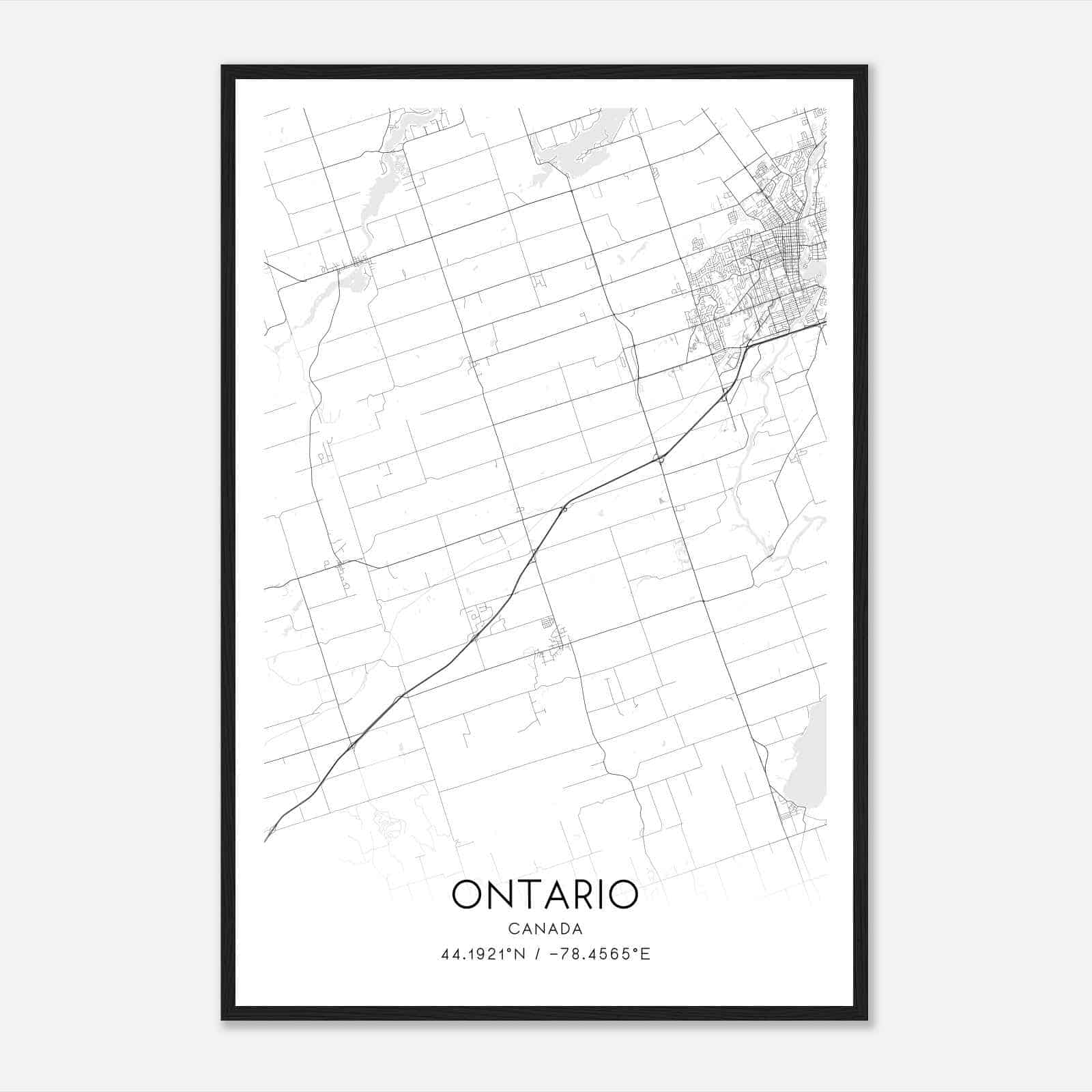 Cavan Monaghan Canada Map Poster, Modern Home Decor Wall Art Print