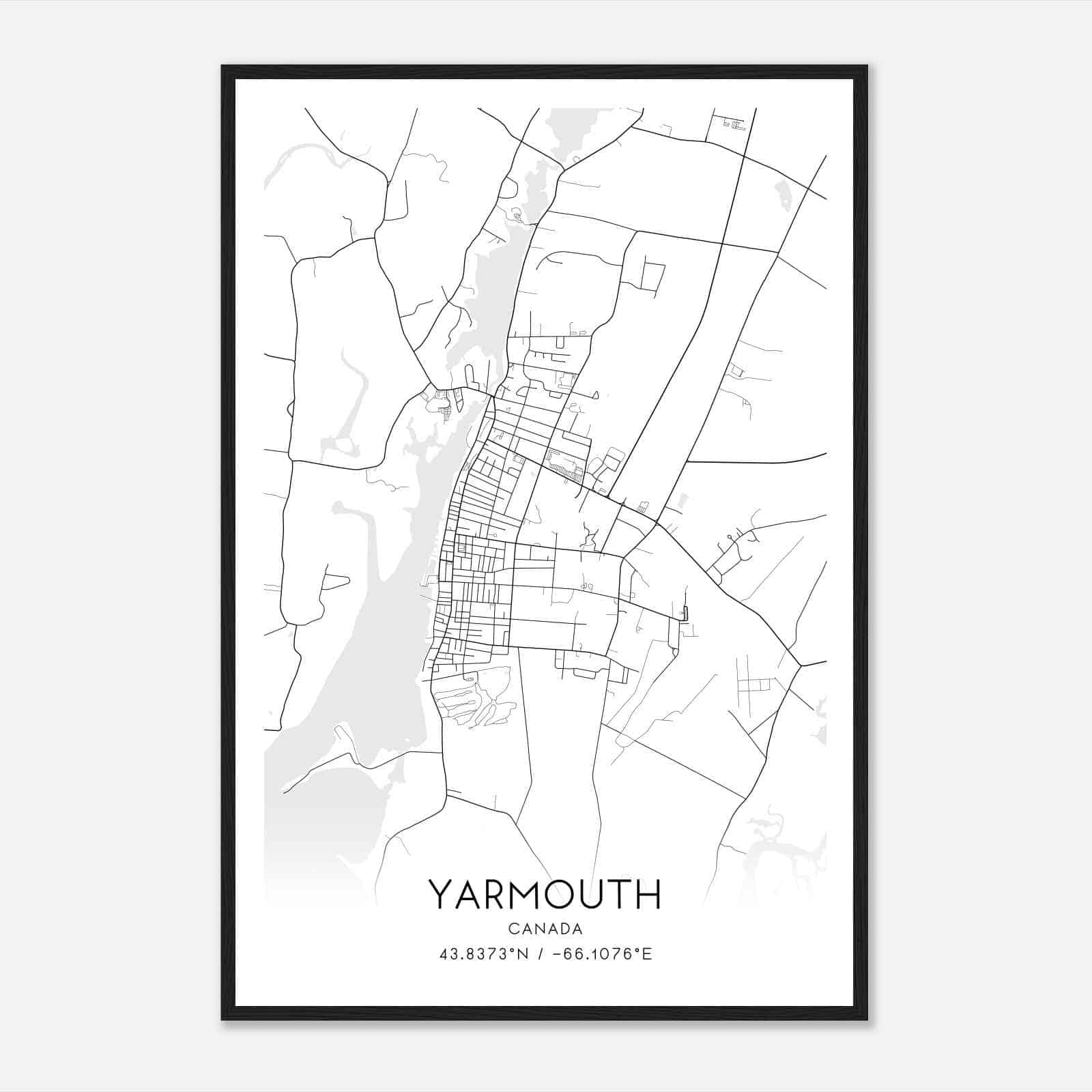 Yarmouth Canada Map Poster, Modern Home Decor Wall Art Print