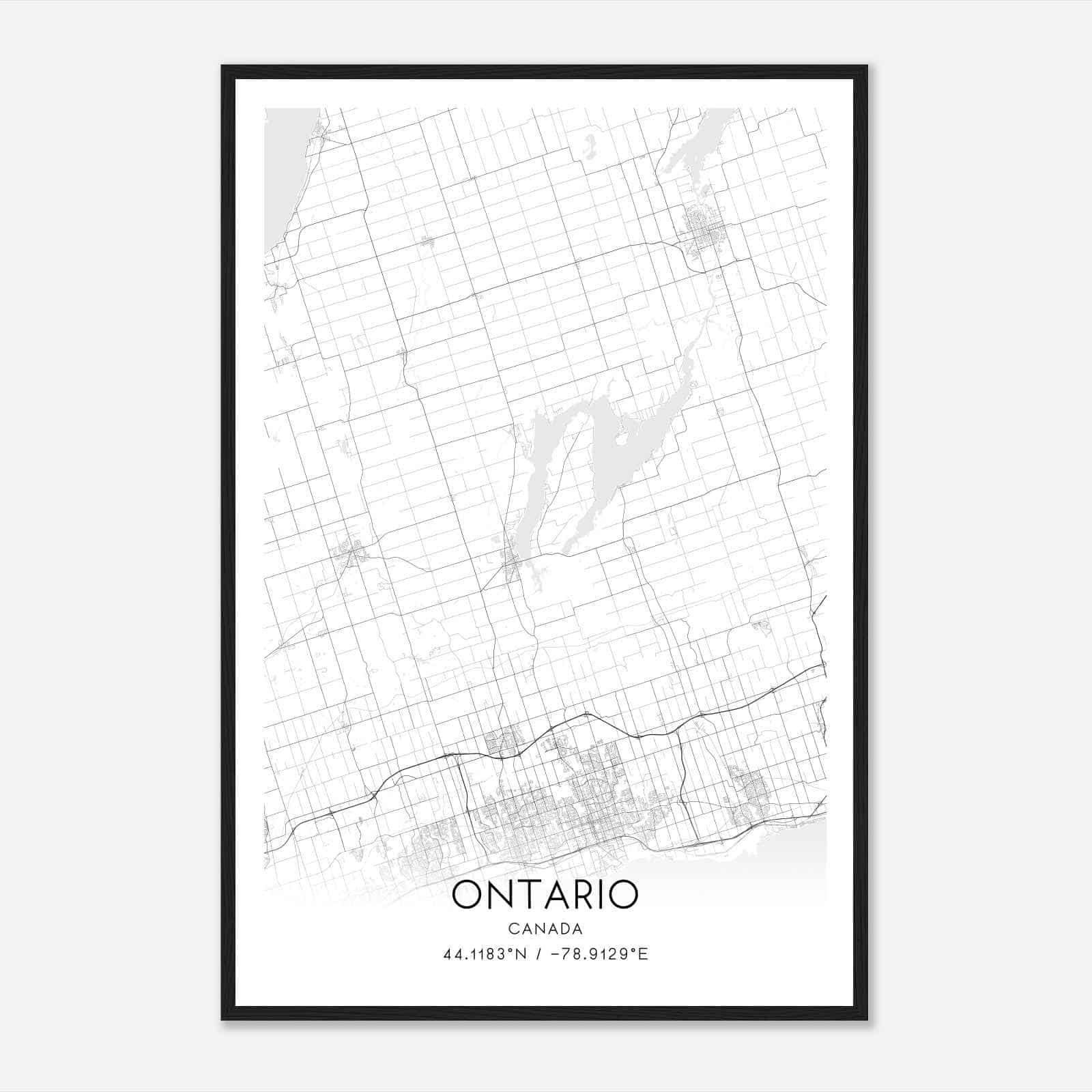 Scugog Canada Map Poster, Modern Home Decor Wall Art Print