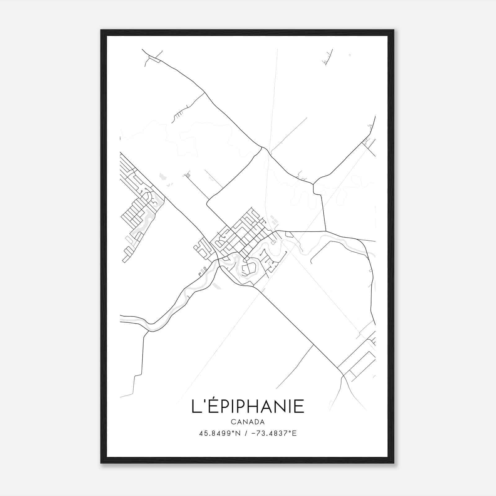 L’Epiphanie Canada Map Poster, Modern Home Decor Wall Art Print