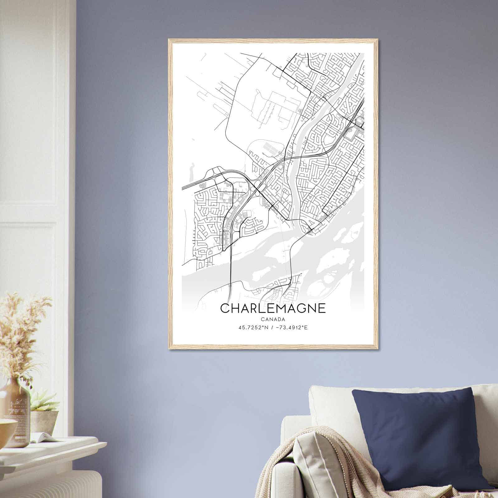 Deerfield Kansas Map Poster, Modern Home Decor Wall Art Print (Copy)