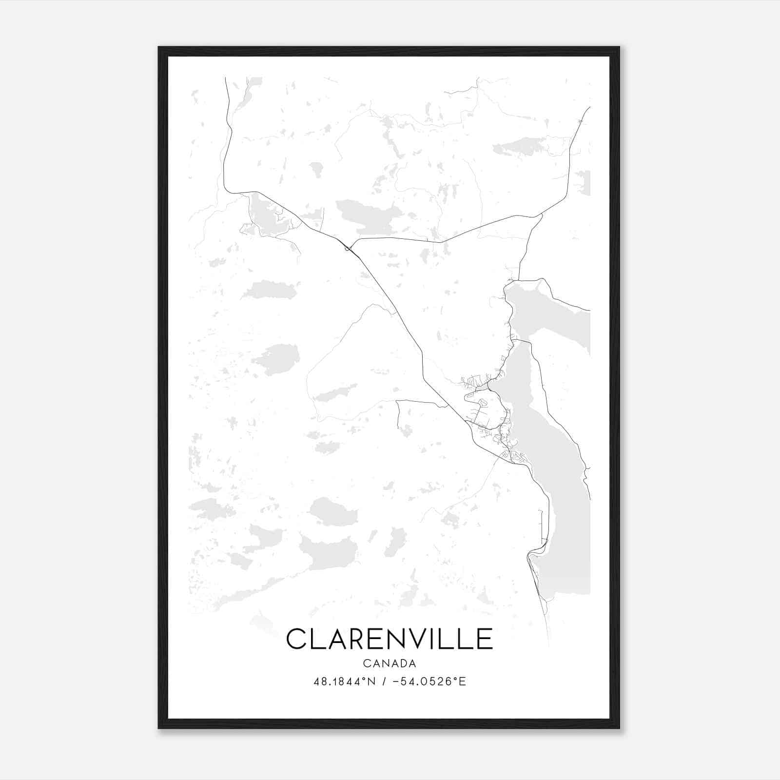 Clarenville Canada Map Poster, Modern Home Decor Wall Art Print Clarenville Canada Map Poster, Modern Home Decor Wall Art Print