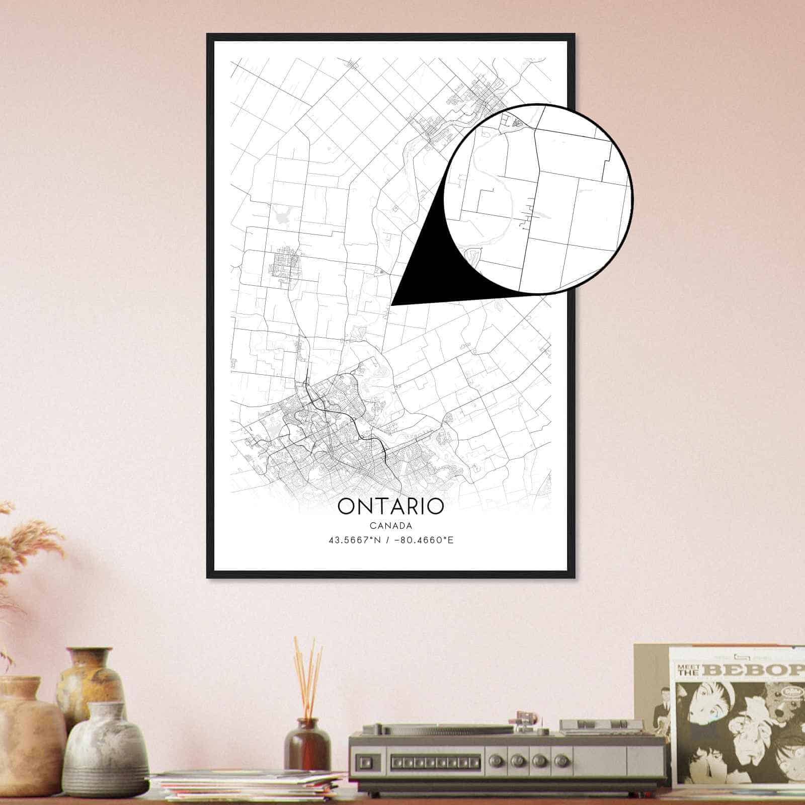 Deerfield Kansas Map Poster, Modern Home Decor Wall Art Print (Copy)