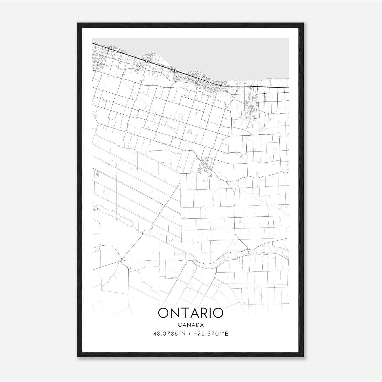 West Lincoln Canada Map Poster, Modern Home Decor Wall Art Print