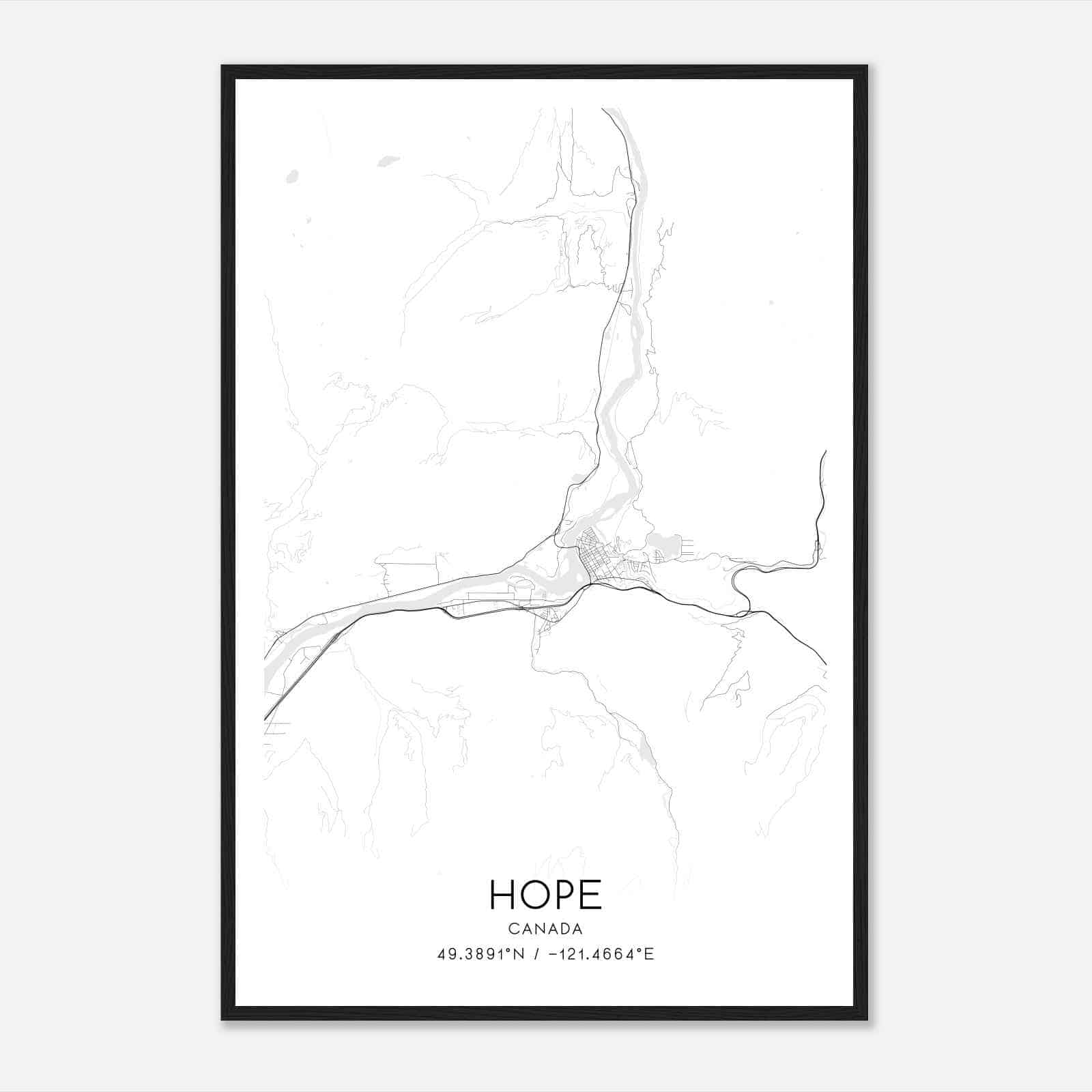Hope Canada Map Poster, Modern Home Decor Wall Art Print