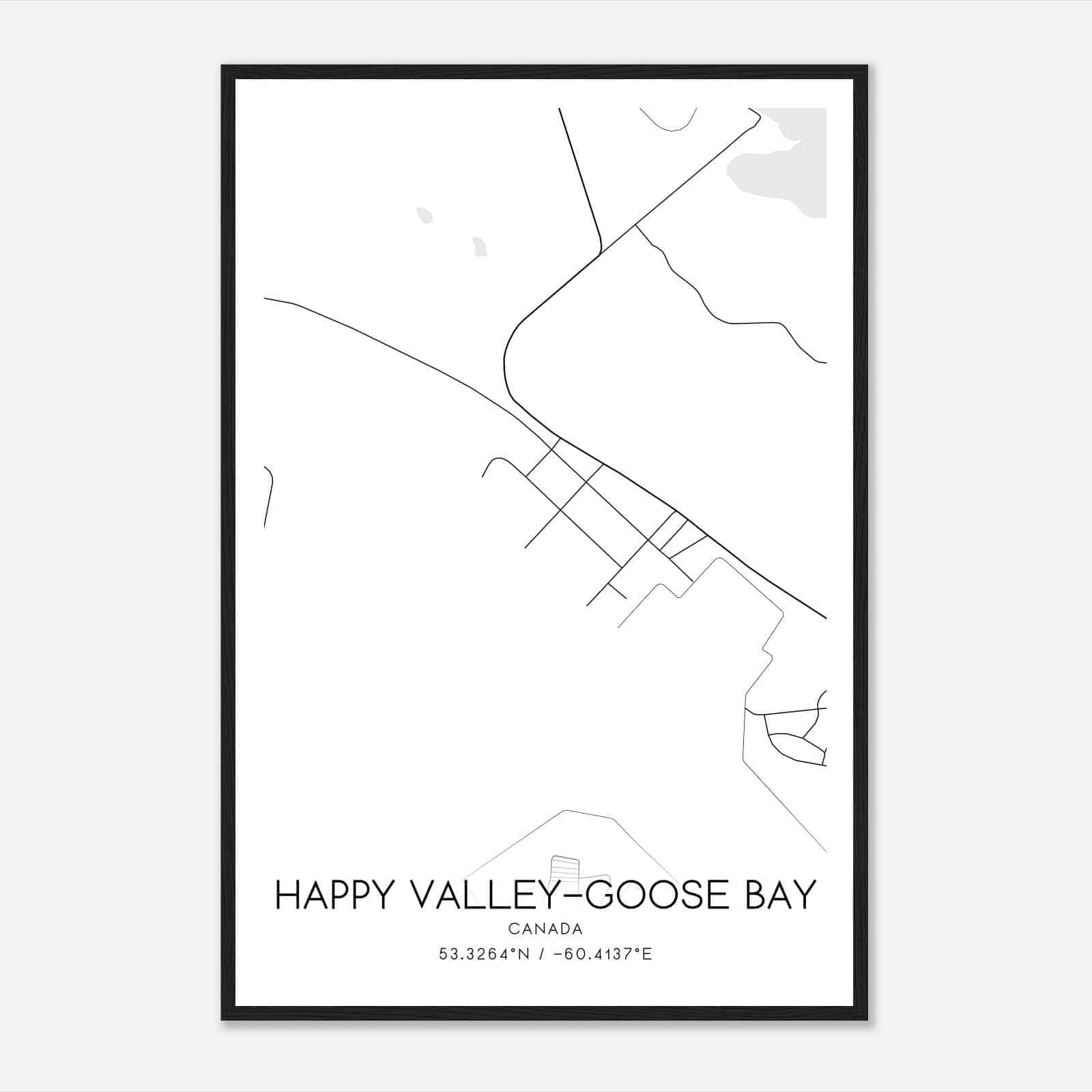 Happy Valley Canada Map Poster, Modern Home Decor Wall Art Print Happy Valley Canada Map Poster, Modern Home Decor Wall Art Print