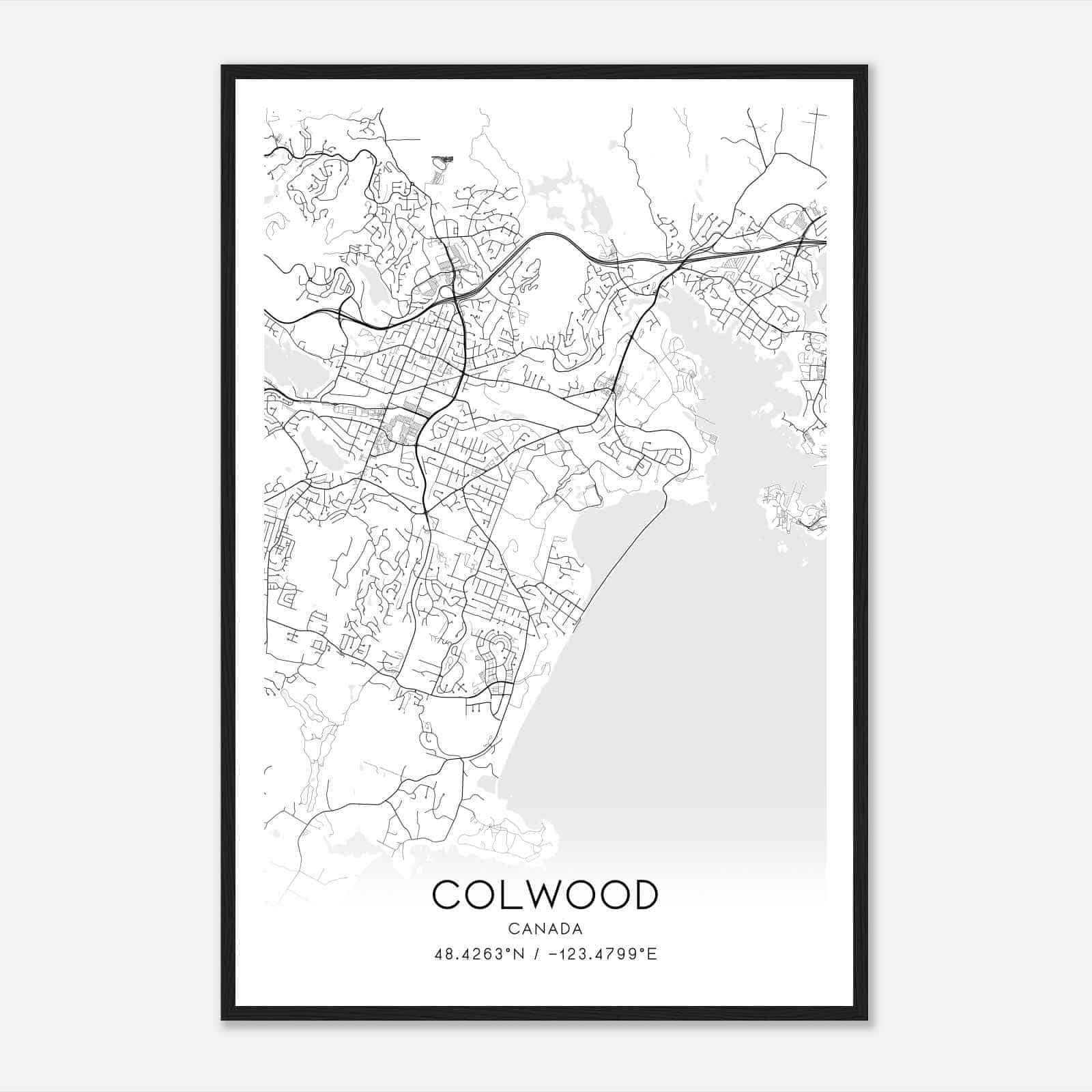 Colwood Canada Map Poster, Modern Home Decor Wall Art Print
