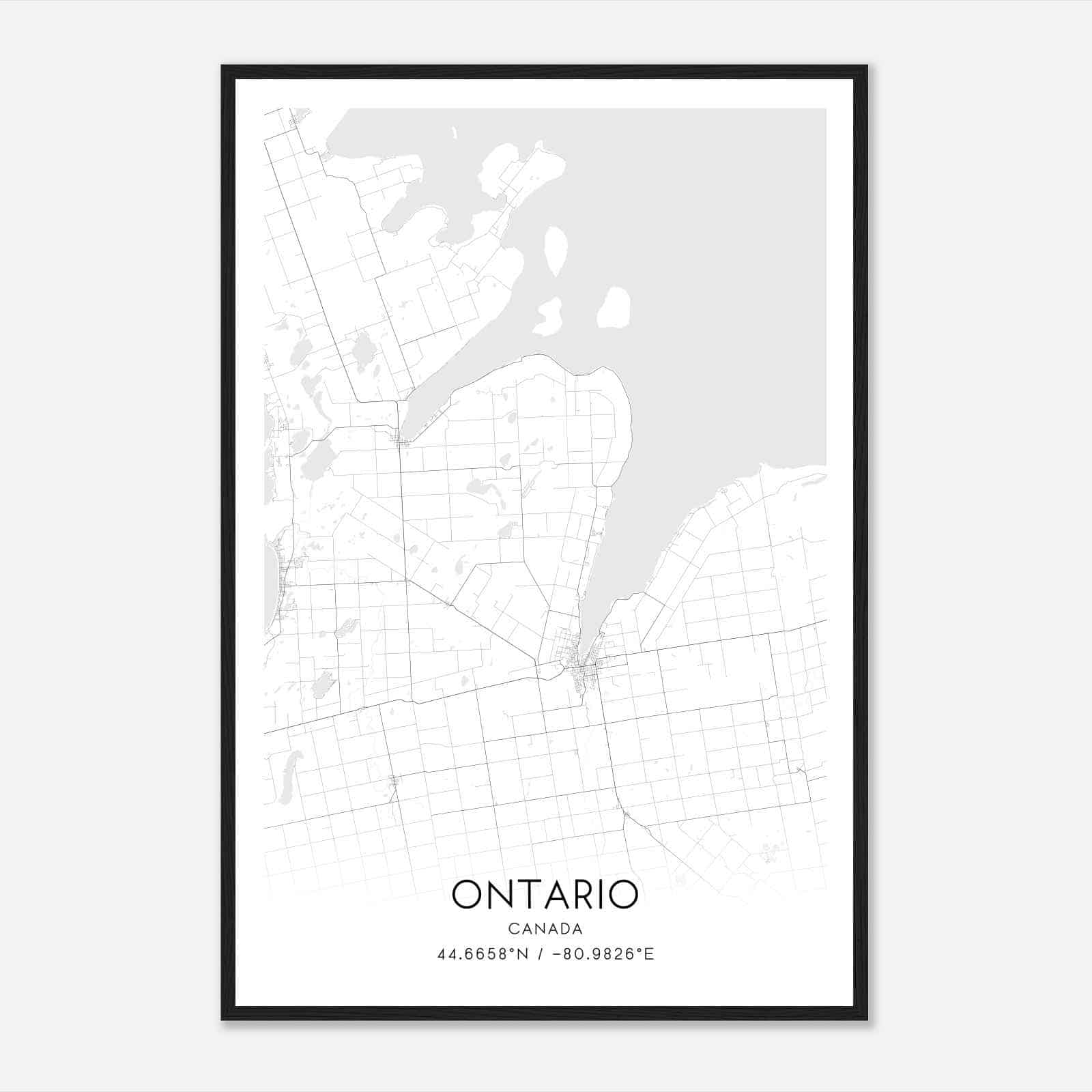 Georgian Bluffs Canada Map Poster, Modern Home Decor Wall Art Print