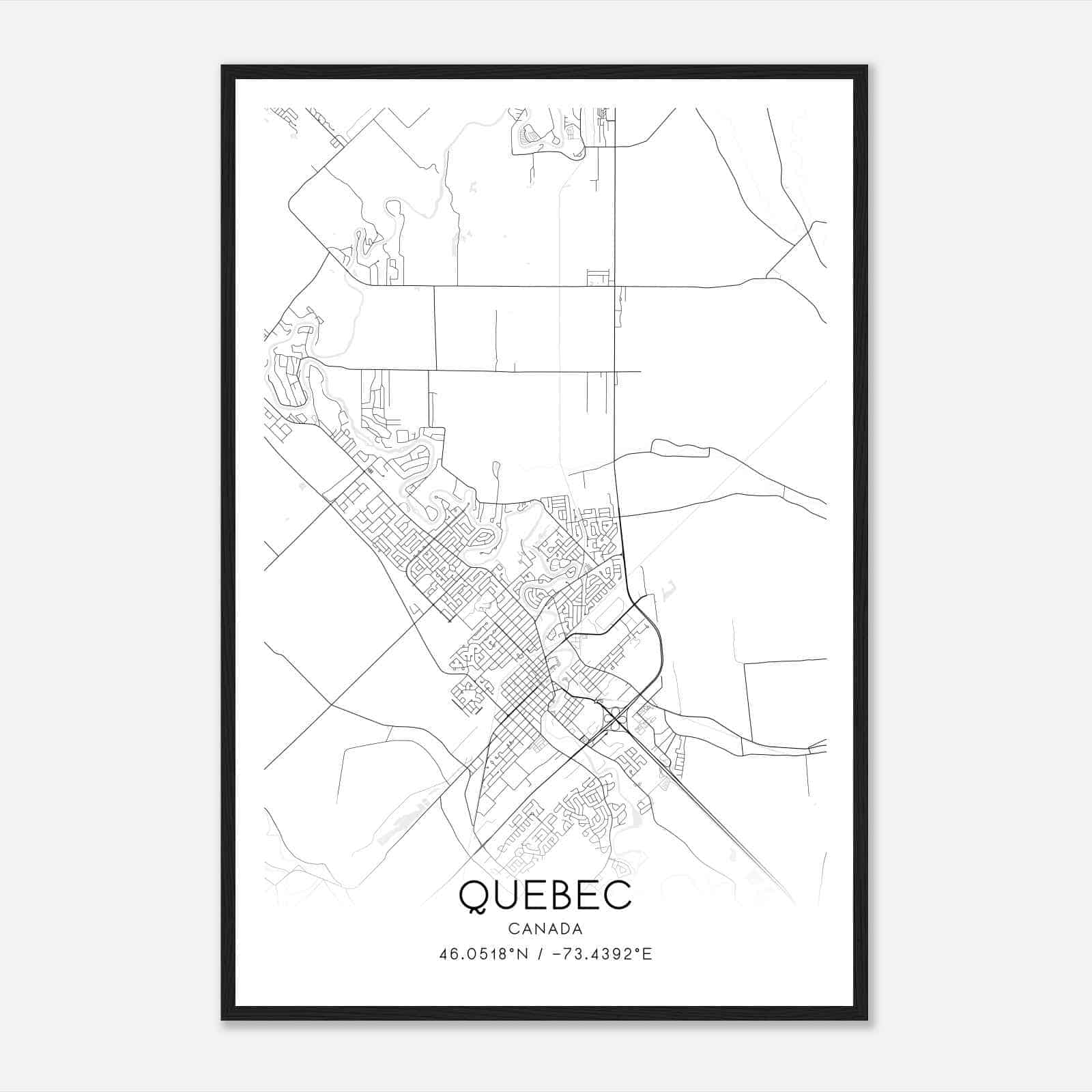 Notre-Dame-des-Prairies Canada Map Poster, Modern Home Decor Wall Art Print