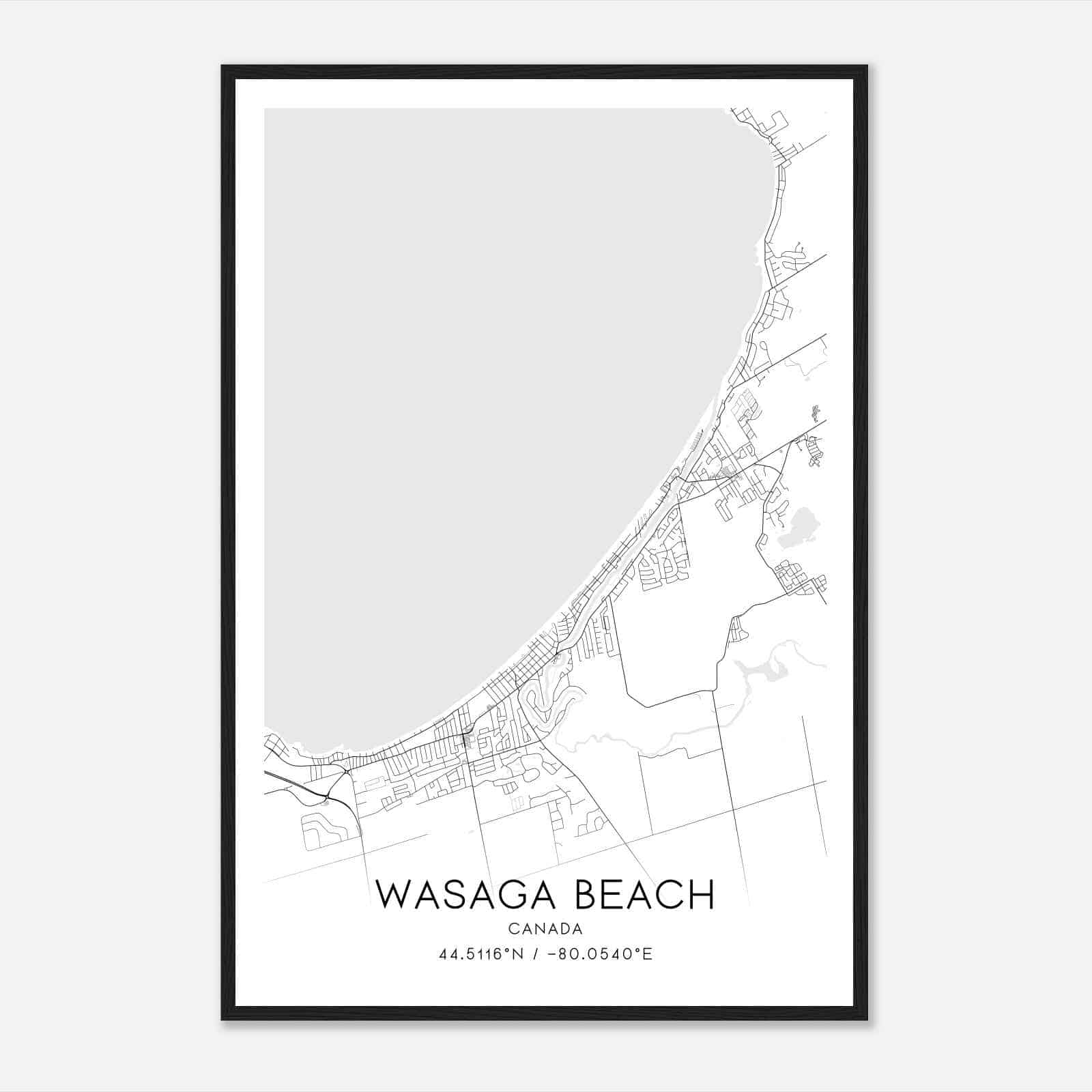 Wasaga Beach Canada Map Poster, Modern Home Decor Wall Art Print