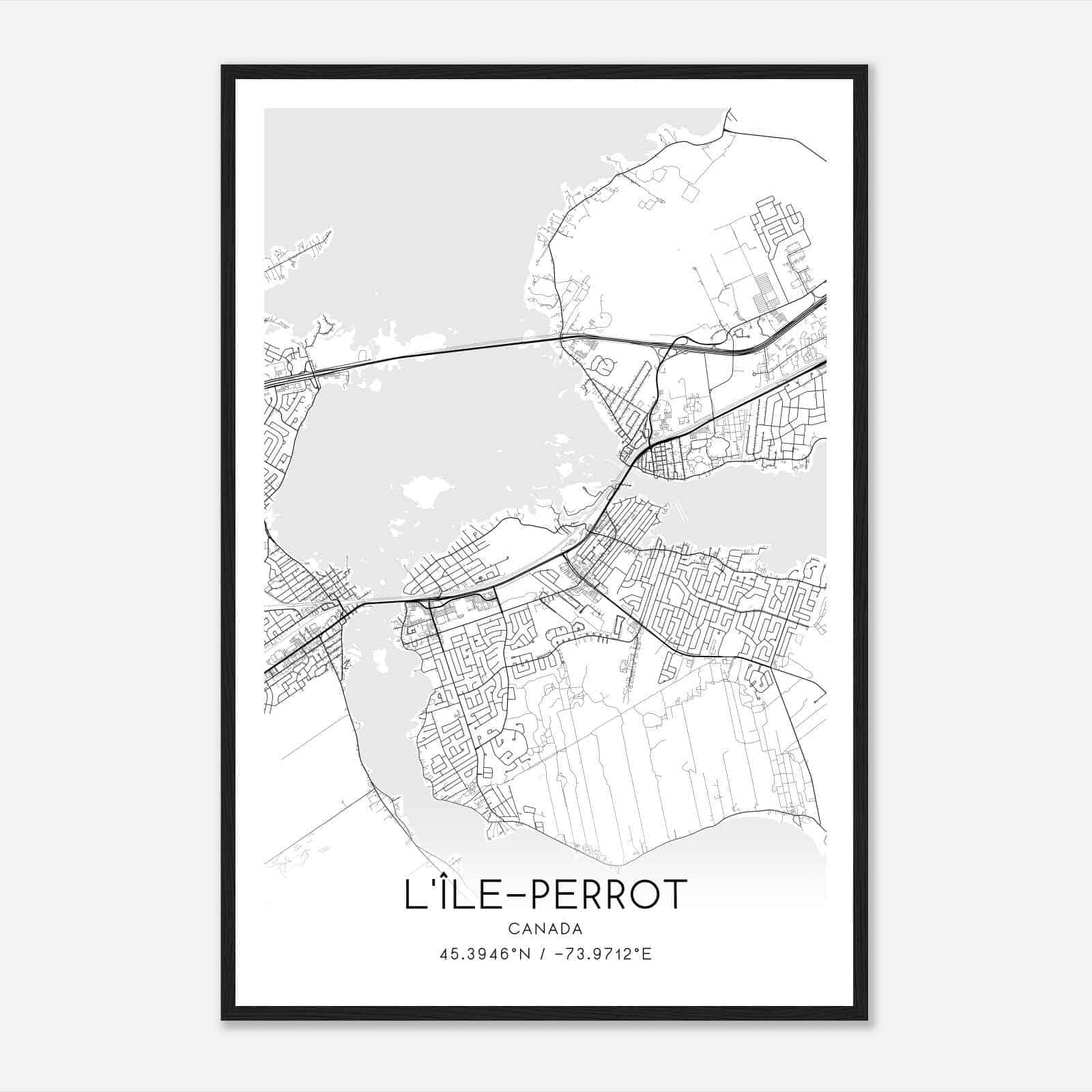 L’Ile-Perrot Canada Map Poster, Modern Home Decor Wall Art Print