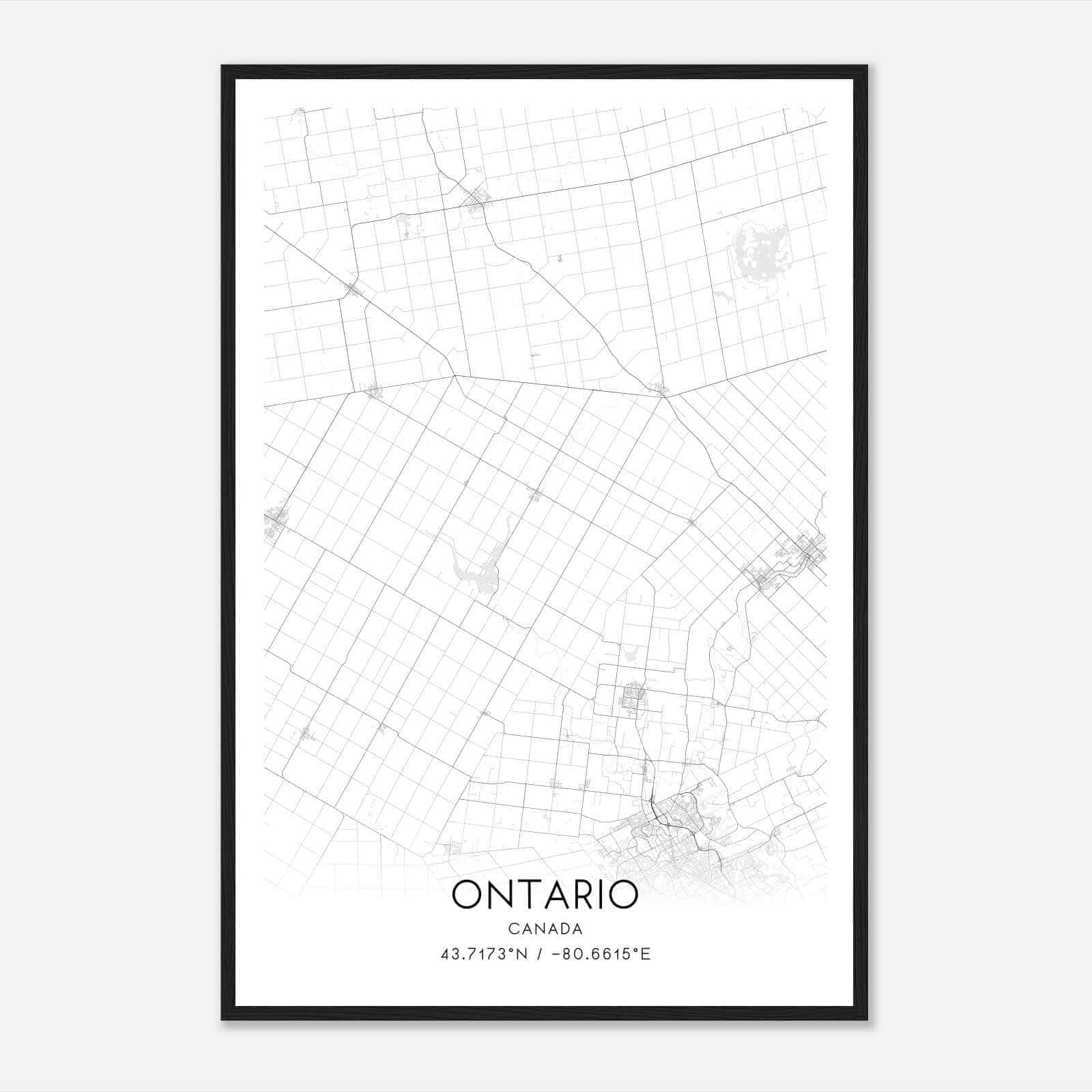 Mapleton Canada Map Poster, Modern Home Decor Wall Art Print