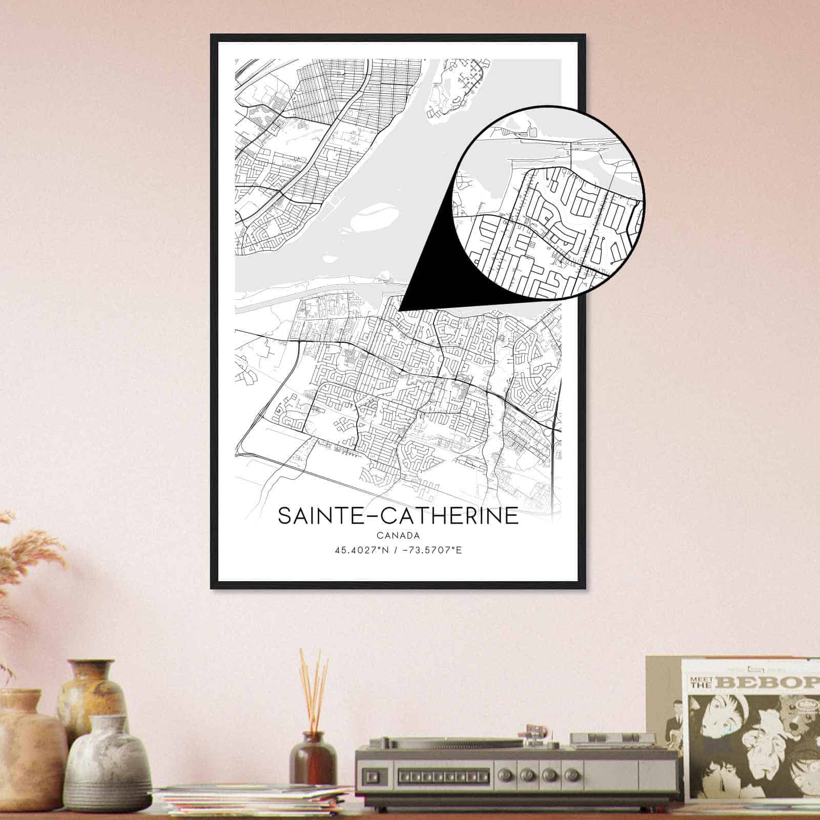 Deerfield Kansas Map Poster, Modern Home Decor Wall Art Print (Copy)