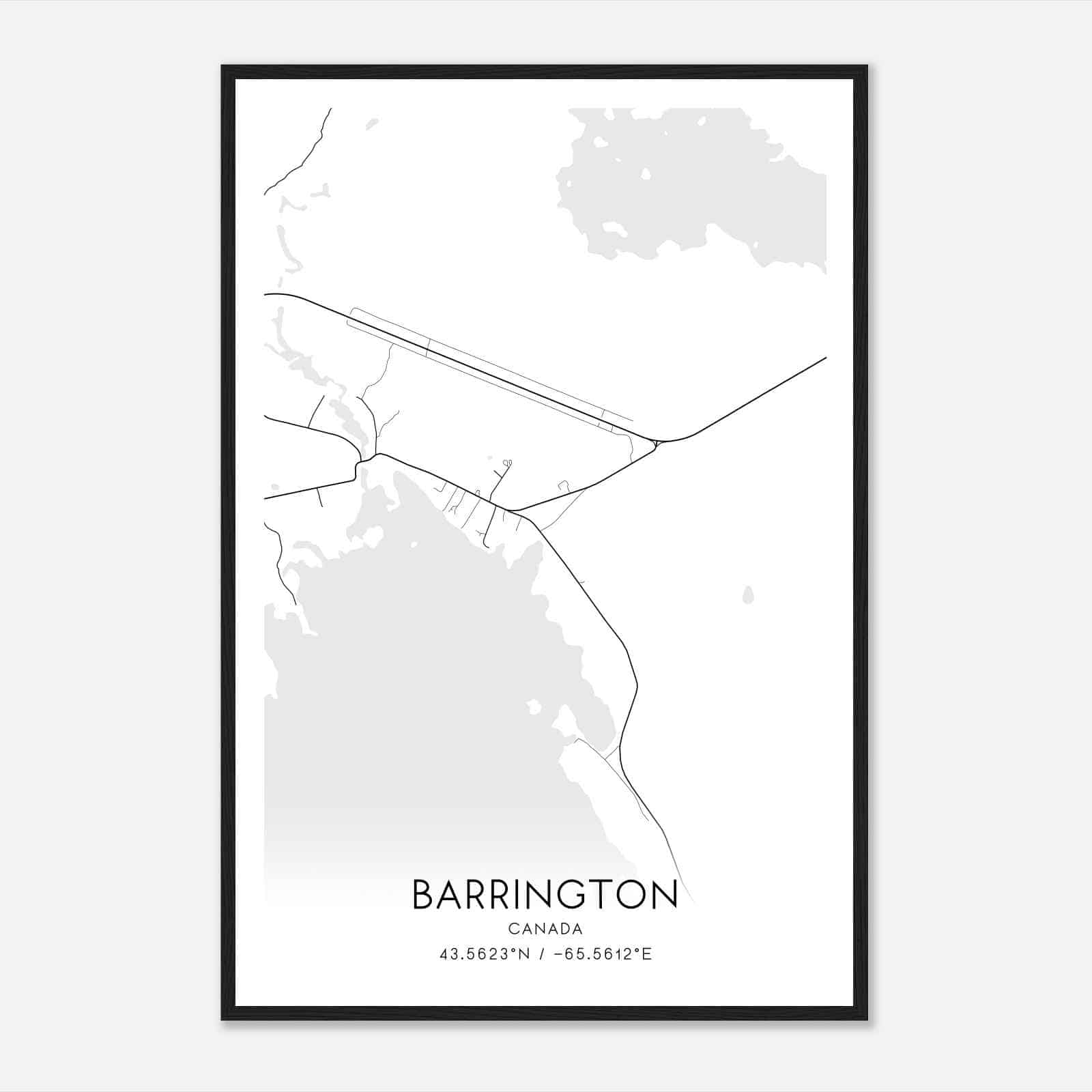 Barrington Canada Map Poster, Modern Home Decor Wall Art Print