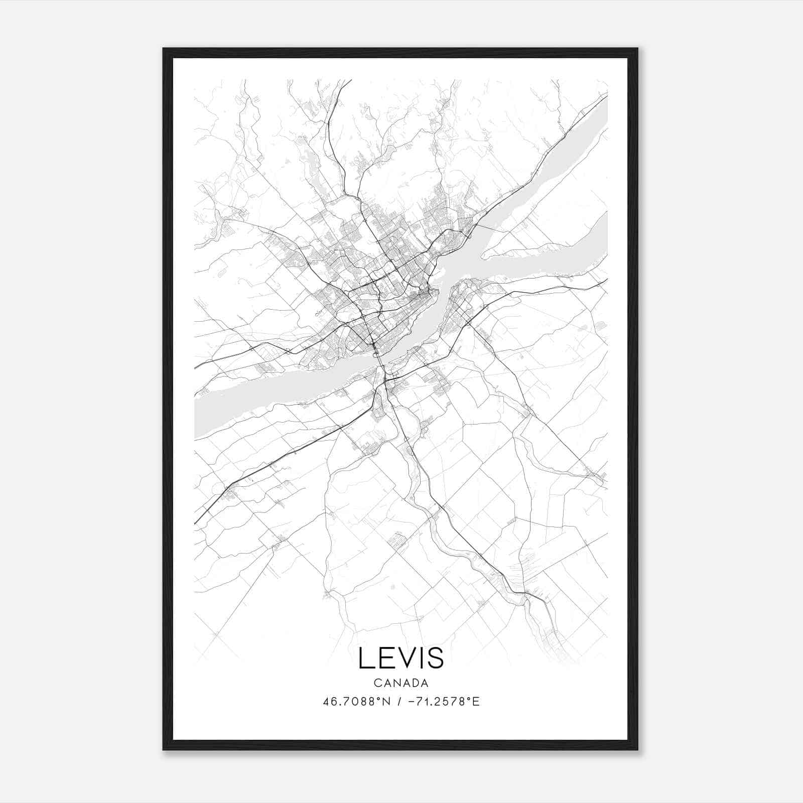 Levis Canada Map Poster, Modern Home Decor Wall Art Print