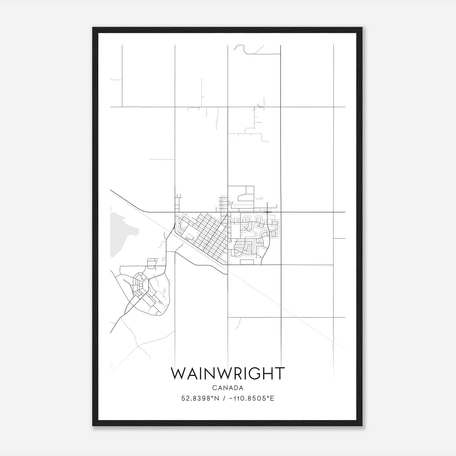 Wainwright Canada Map Poster, Modern Home Decor Wall Art Print
