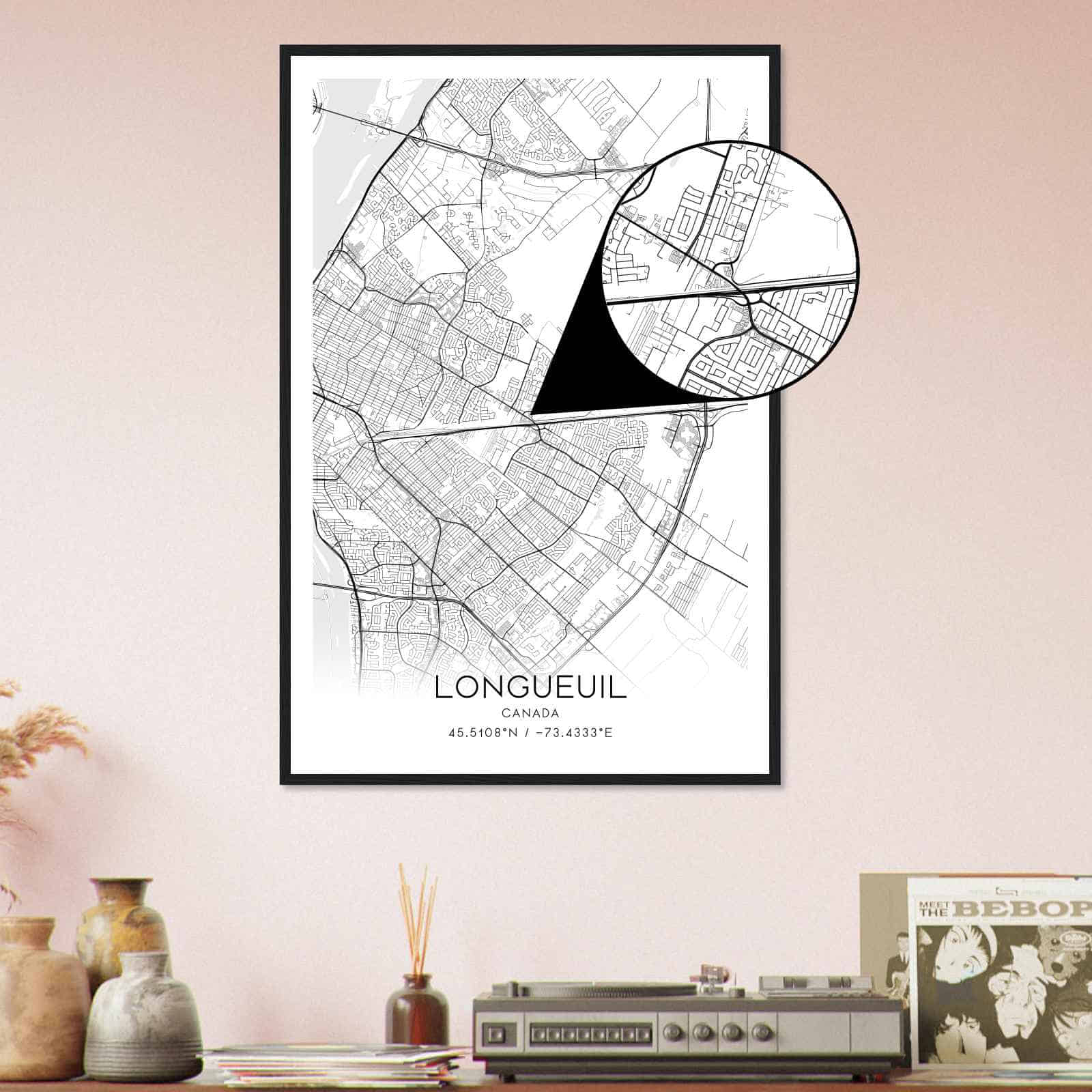 Deerfield Kansas Map Poster, Modern Home Decor Wall Art Print (Copy)