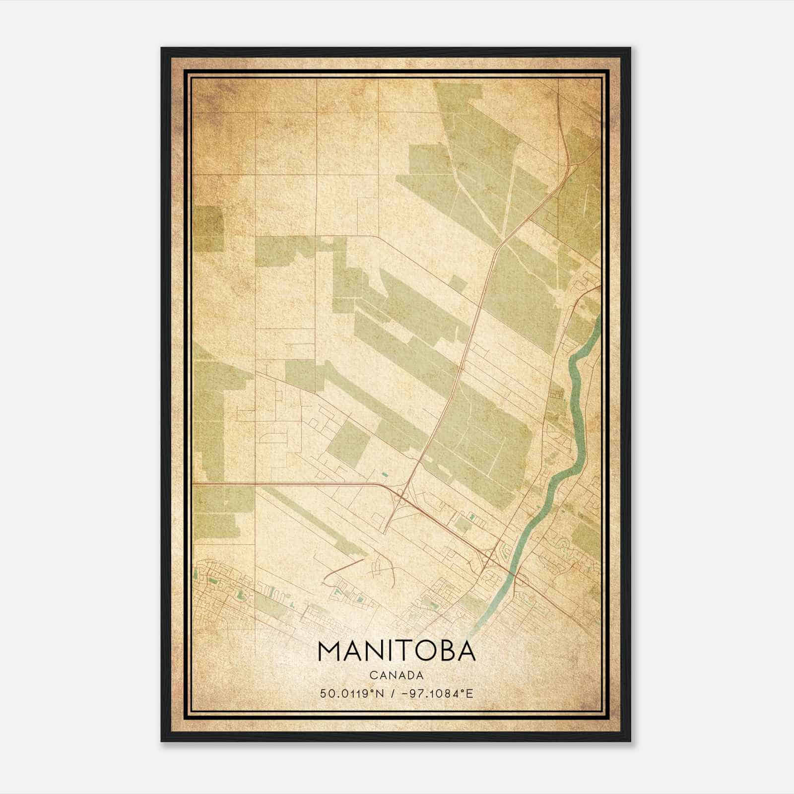Vintage West St. Paul Canada Map Poster, West St. Paul City Road Wall Art Print