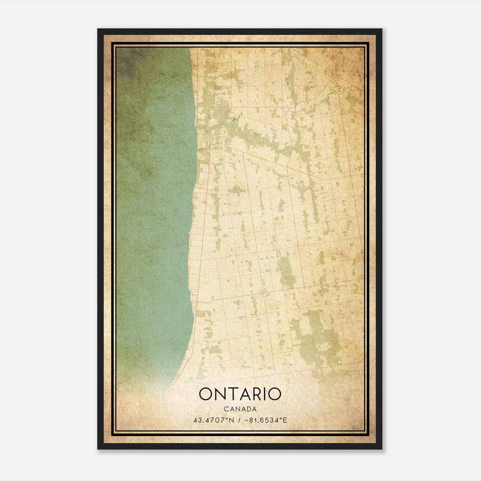 Vintage Bluewater Canada Map Poster, Bluewater City Road Wall Art Print Vintage Bluewater Canada Map Poster, Bluewater City Road Wall Art Print