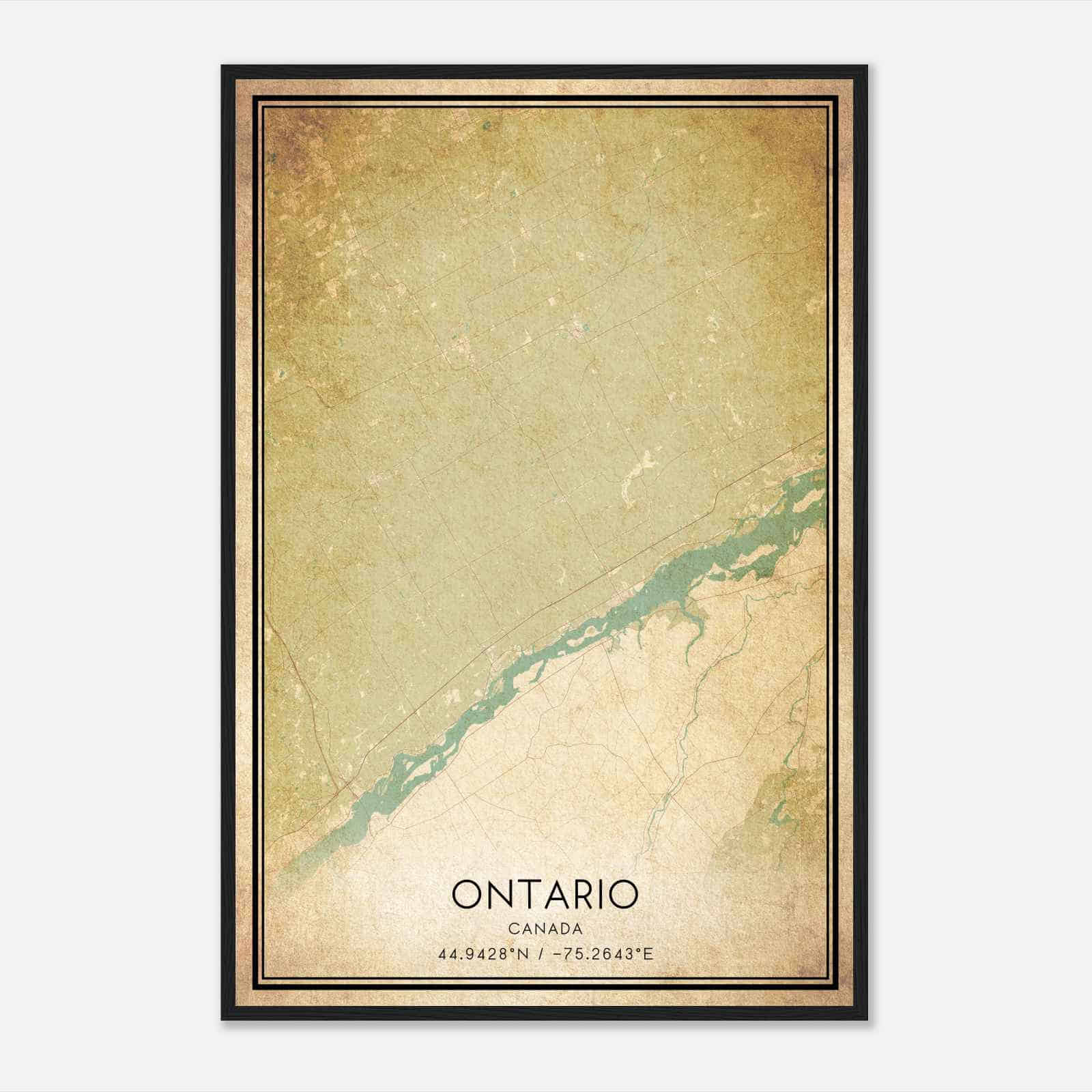 Vintage South Dundas Canada Map Poster, South Dundas City Road Wall Art Print