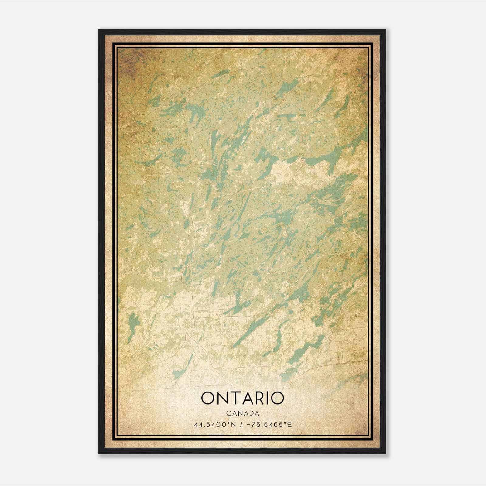 Vintage South Frontenac Canada Map Poster, South Frontenac City Road Wall Art Print