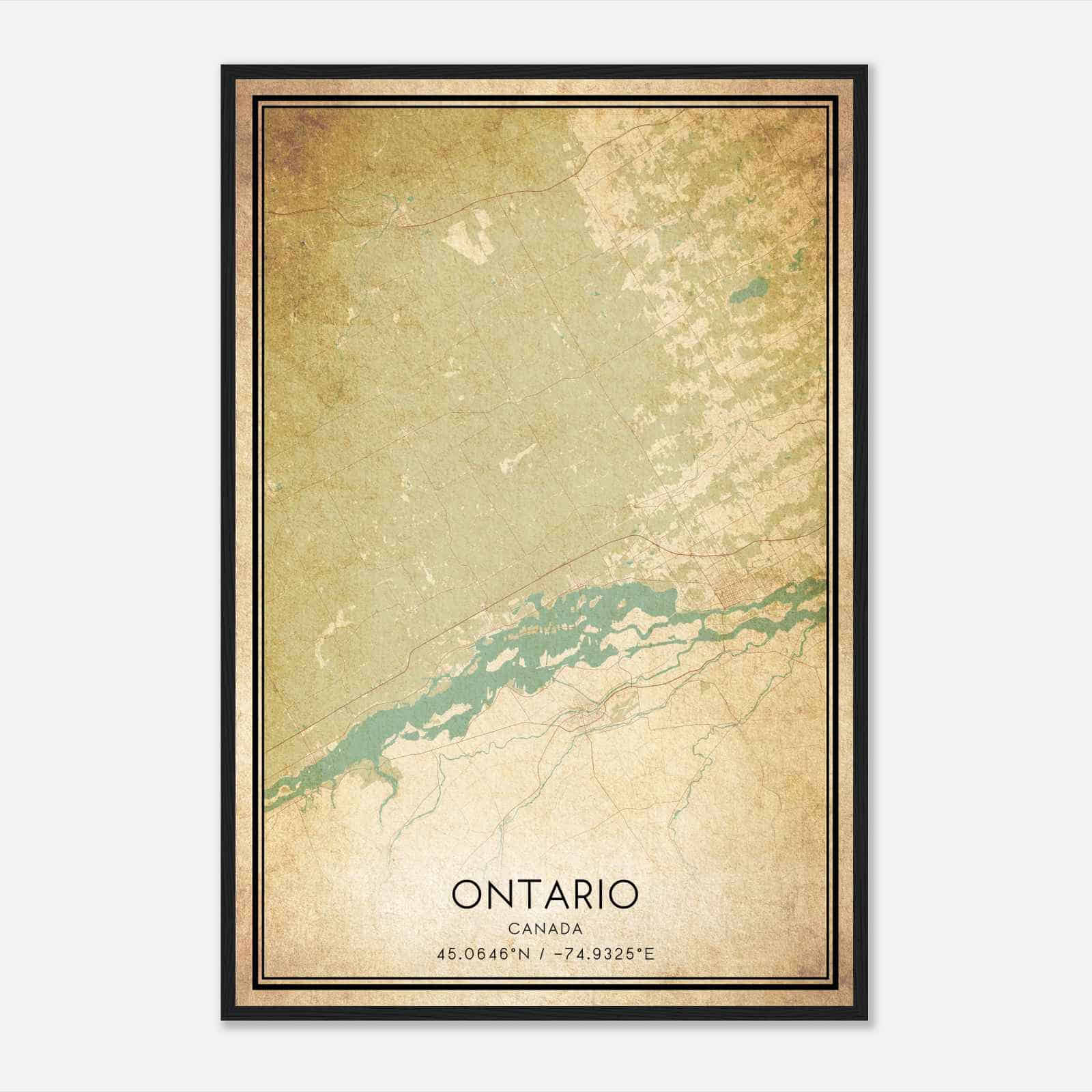 Vintage South Stormont Canada Map Poster, South Stormont City Road Wall Art Print