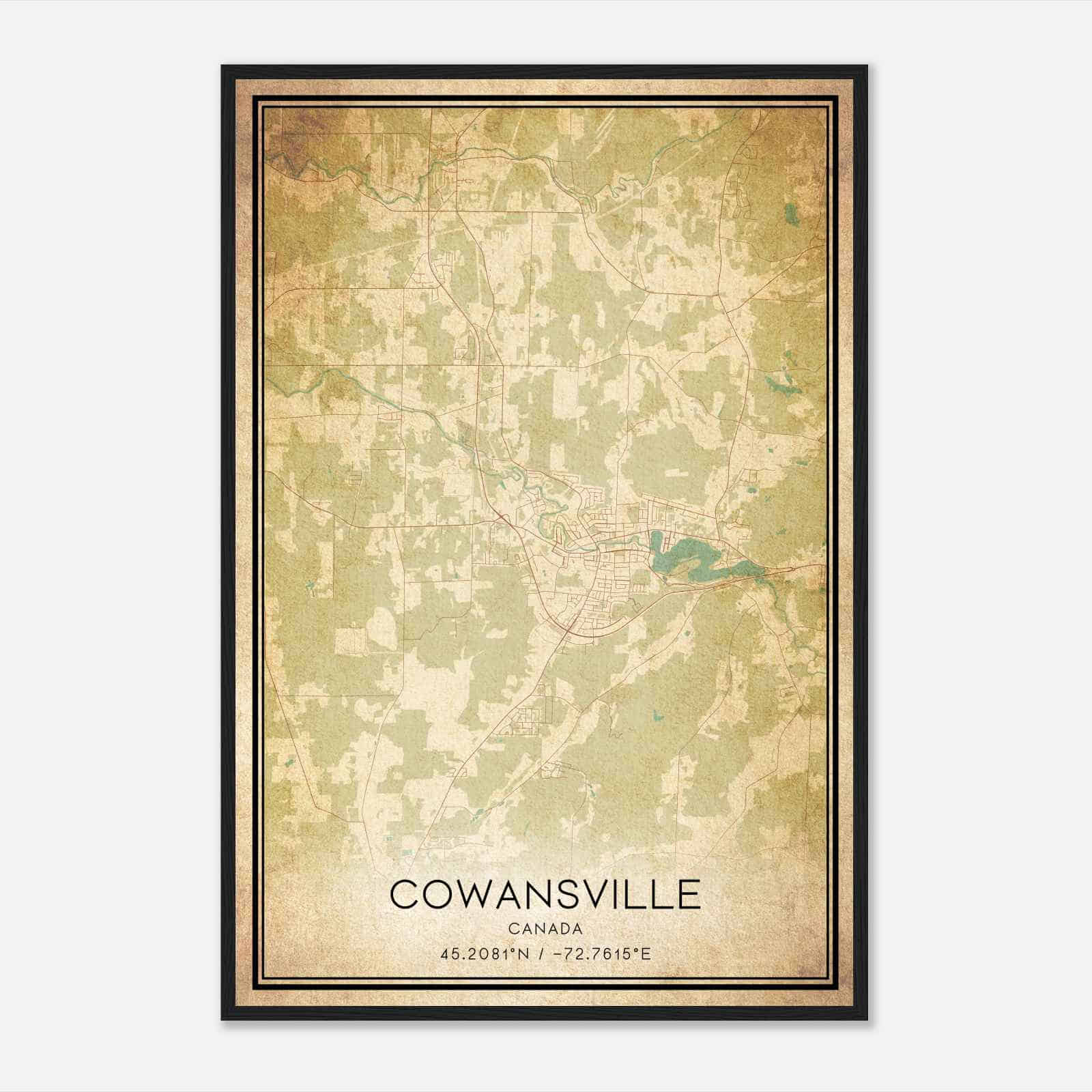 Vintage Cowansville Canada Map Poster, Cowansville City Road Wall Art Print Vintage Cowansville Canada Map Poster, Cowansville City Road Wall Art Print