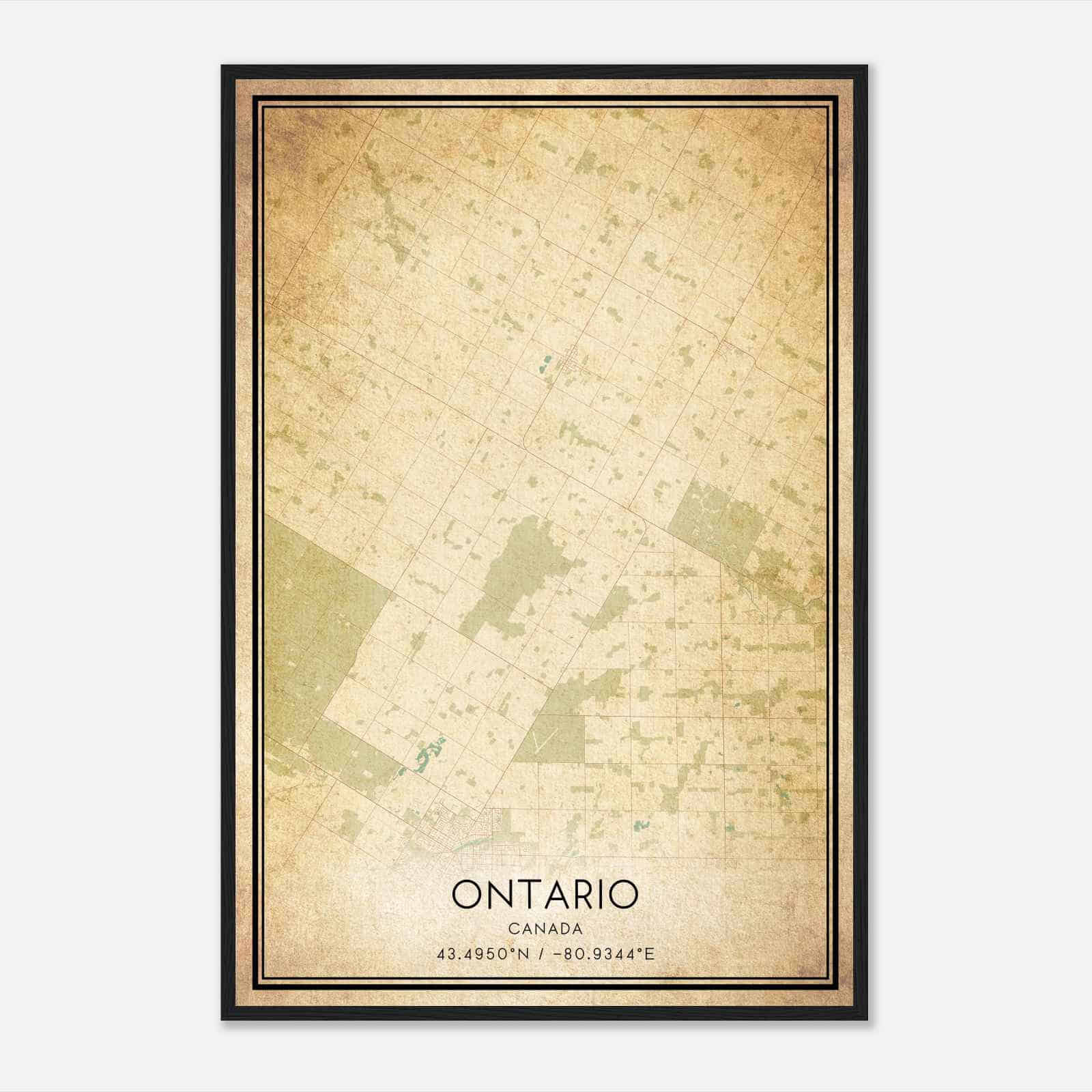 Vintage Perth East Canada Map Poster, Perth East City Road Wall Art Print