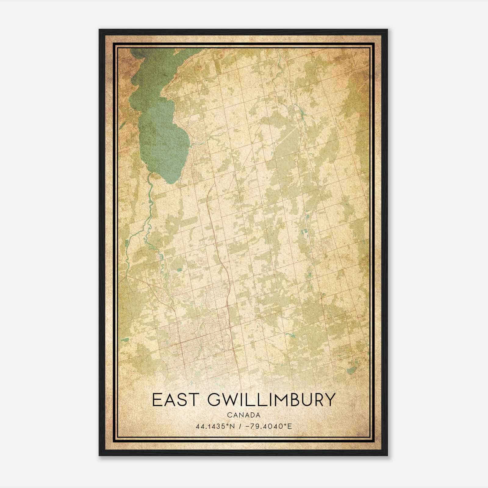 Vintage East Gwillimbury Canada Map Poster, East Gwillimbury City Road Wall Art Print Vintage East Gwillimbury Canada Map Poster, East Gwillimbury City Road Wall Art Print