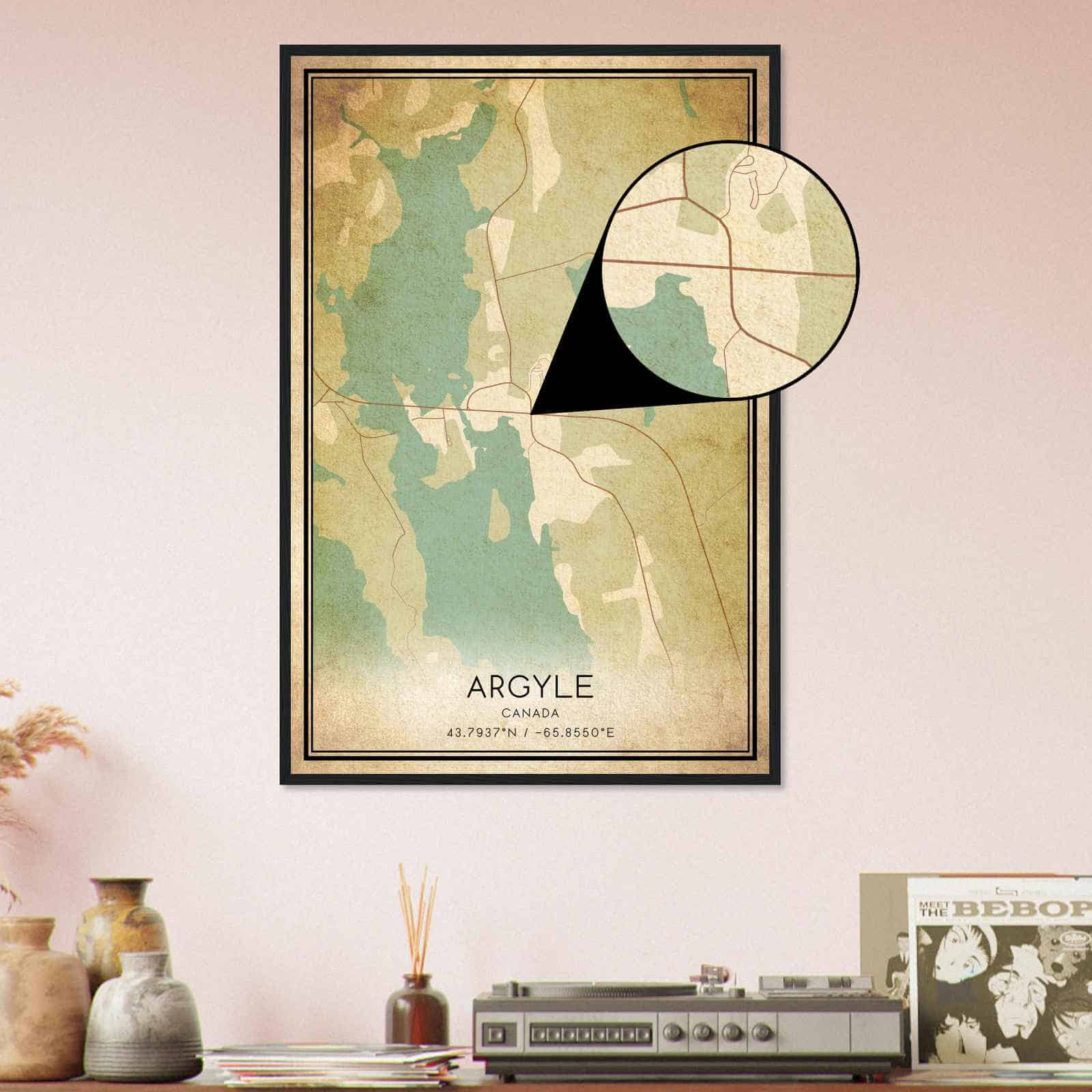 Deerfield Kansas Map Poster, Modern Home Decor Wall Art Print (Copy)