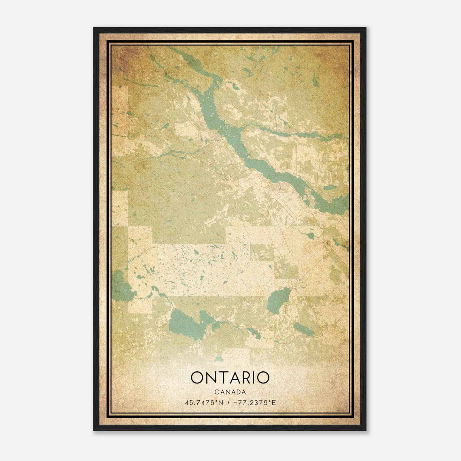 Vintage Laurentian Valley Canada Map Poster, Laurentian Valley City Road Wall Art Print