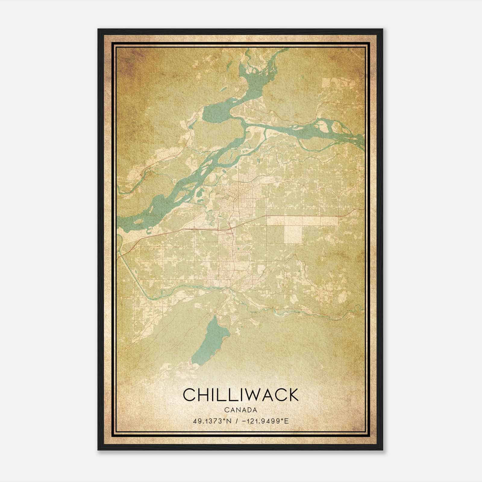 Vintage Chilliwack Canada Map Poster, Chilliwack City Road Wall Art Print Vintage Chilliwack Canada Map Poster, Chilliwack City Road Wall Art Print