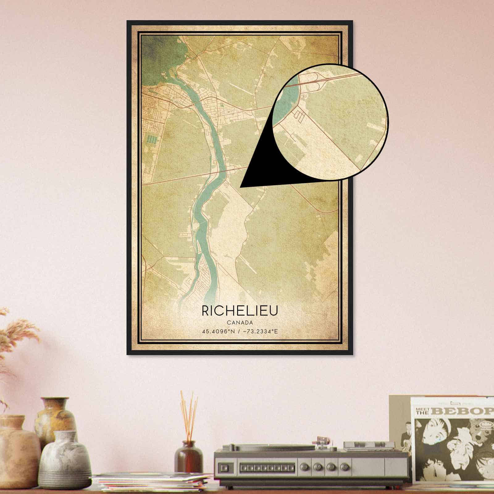 Deerfield Kansas Map Poster, Modern Home Decor Wall Art Print (Copy)