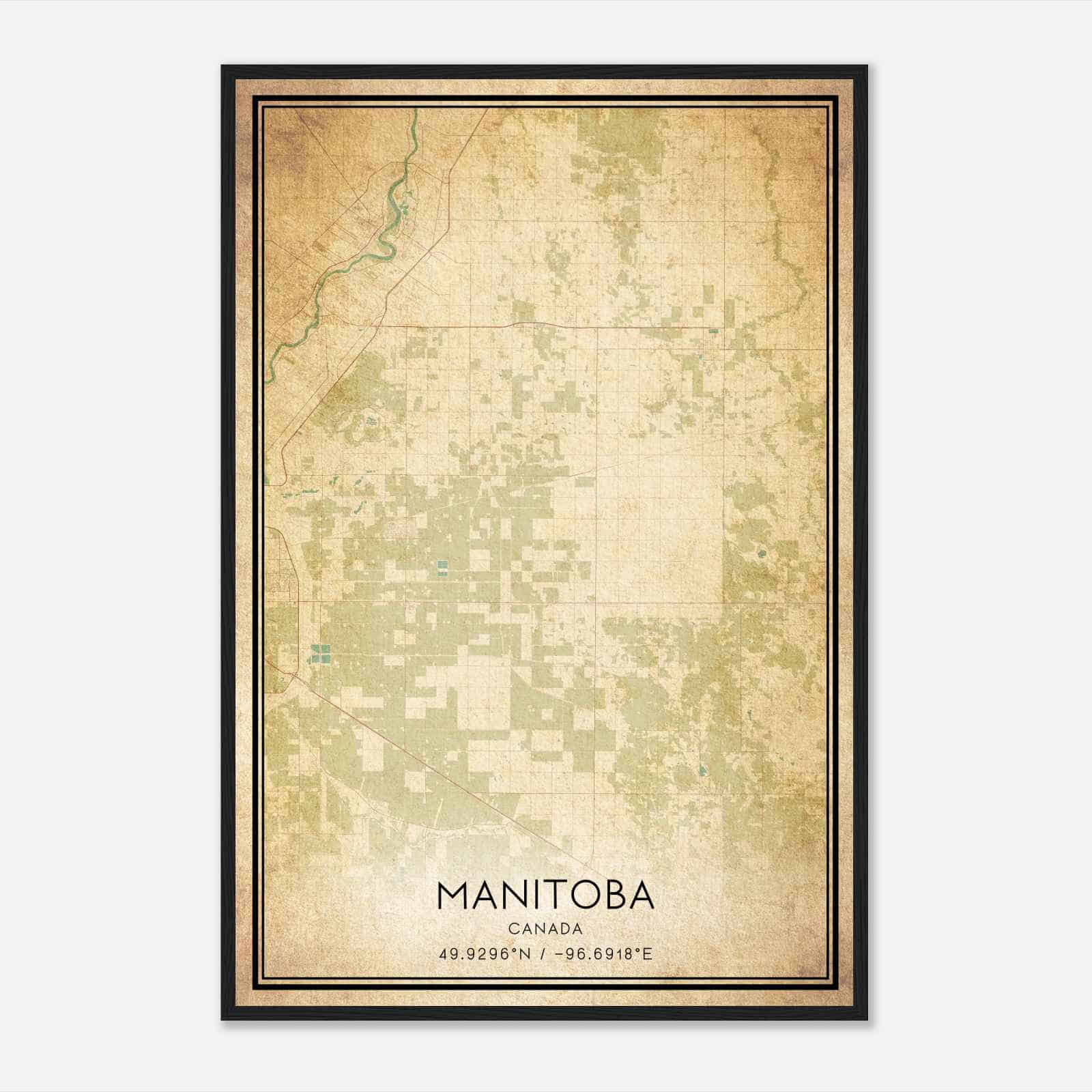 Vintage Springfield Canada Map Poster, Springfield City Road Wall Art Print